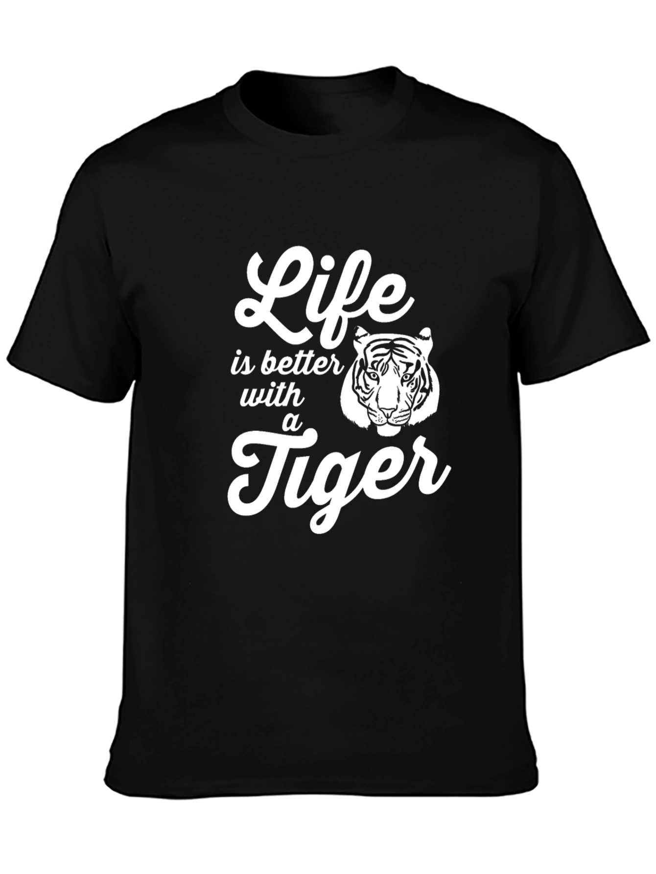 Life is Better with a Tiger T-Shirt - Black