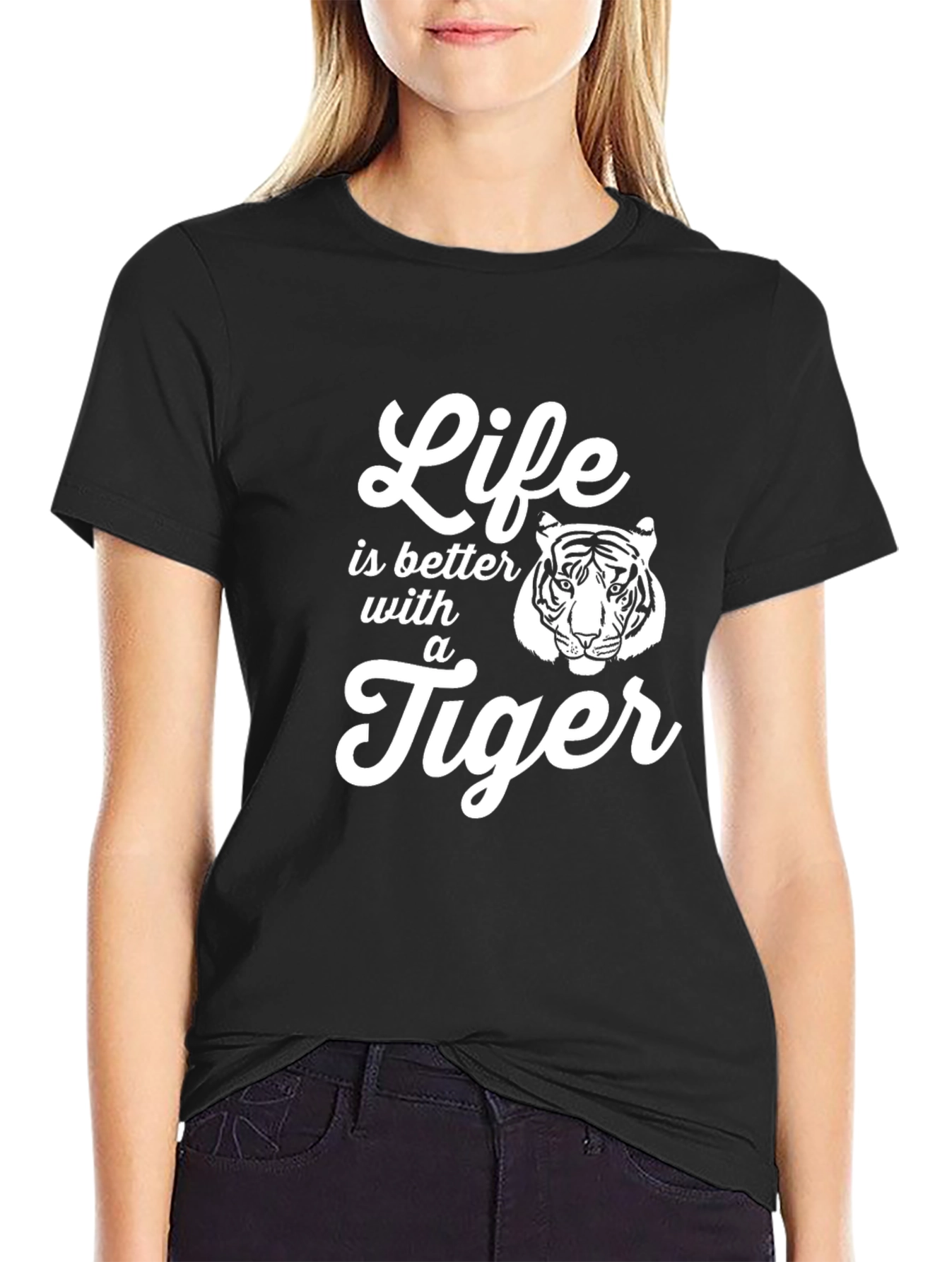 Life is Better with a Tiger T-Shirt - Black
