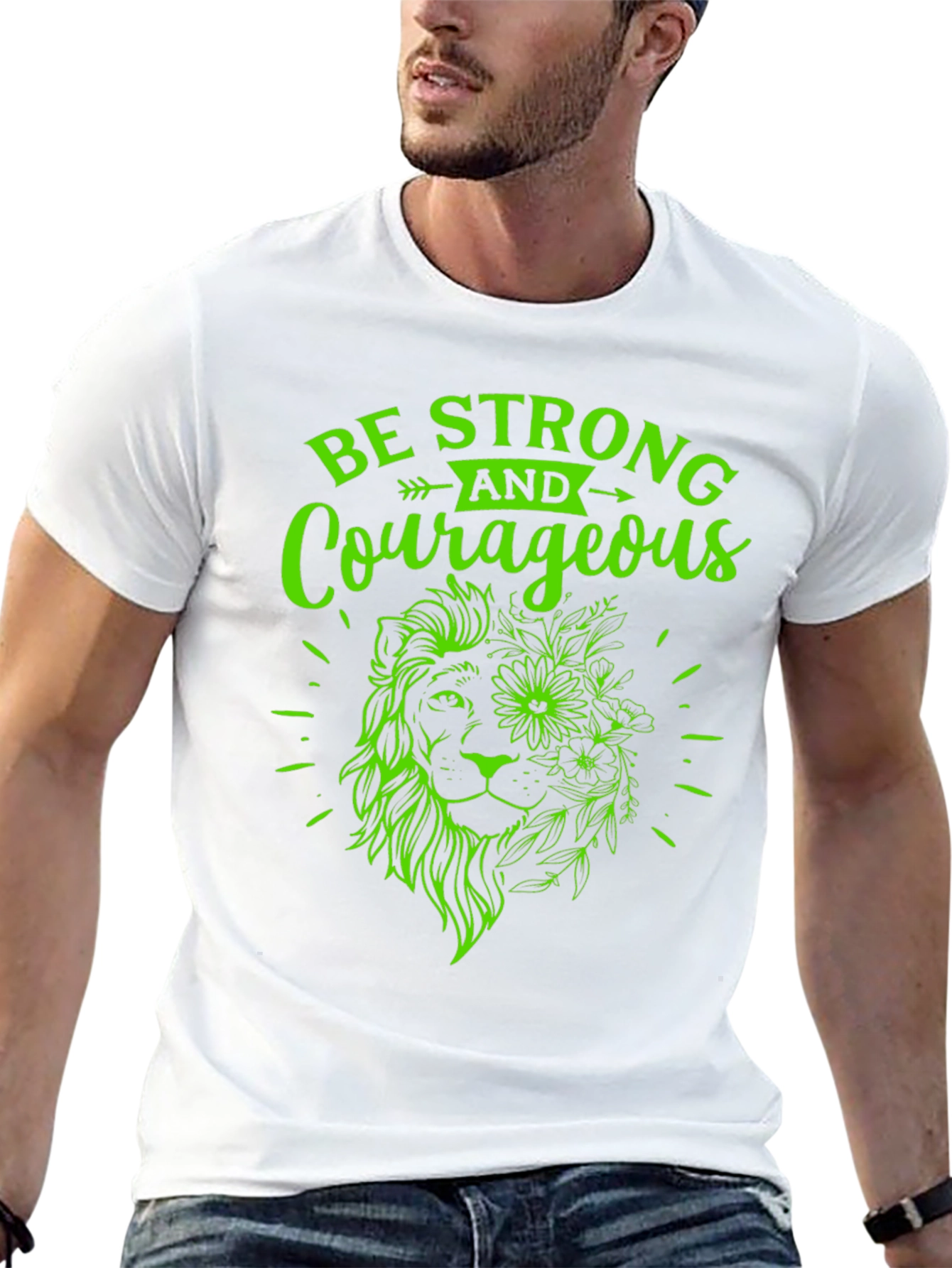 Strong & Courageous Lion Graphic Tee