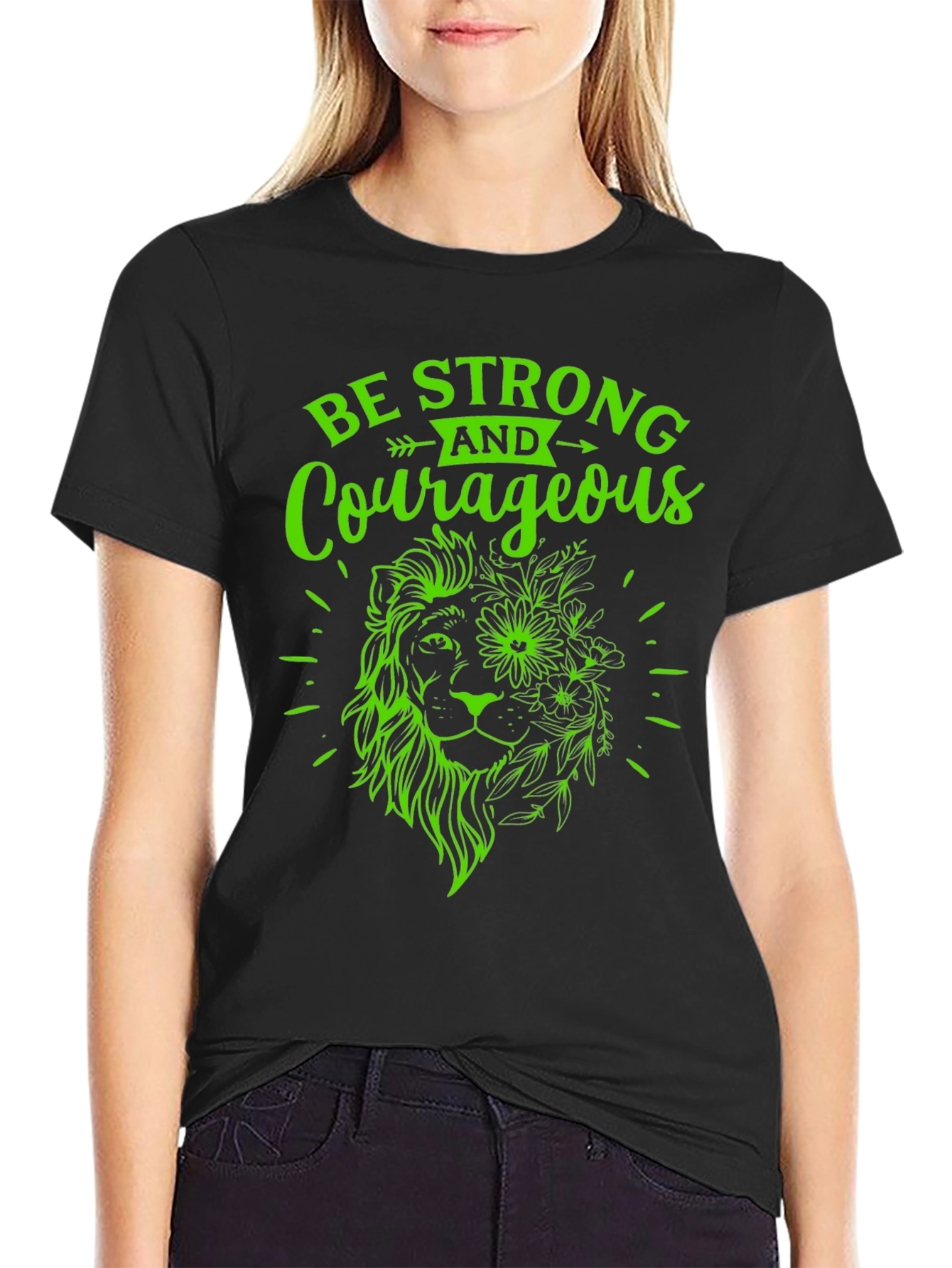 Strong & Courageous Lion Graphic Tee
