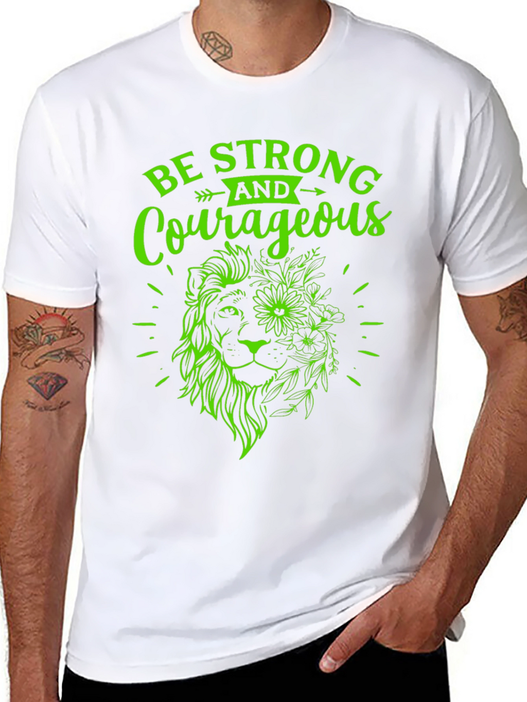 Strong & Courageous Lion Graphic Tee