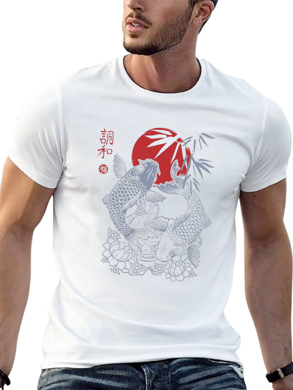Koi Fish Graphic Tee - Japanese Style Design