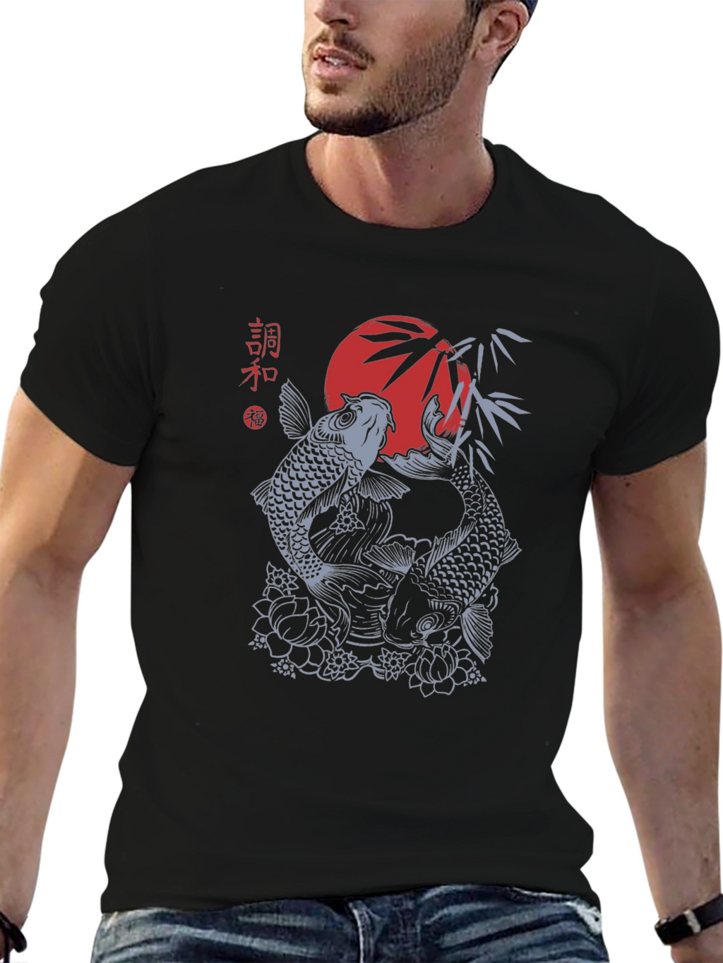 Koi Fish Graphic Tee - Japanese Style Design