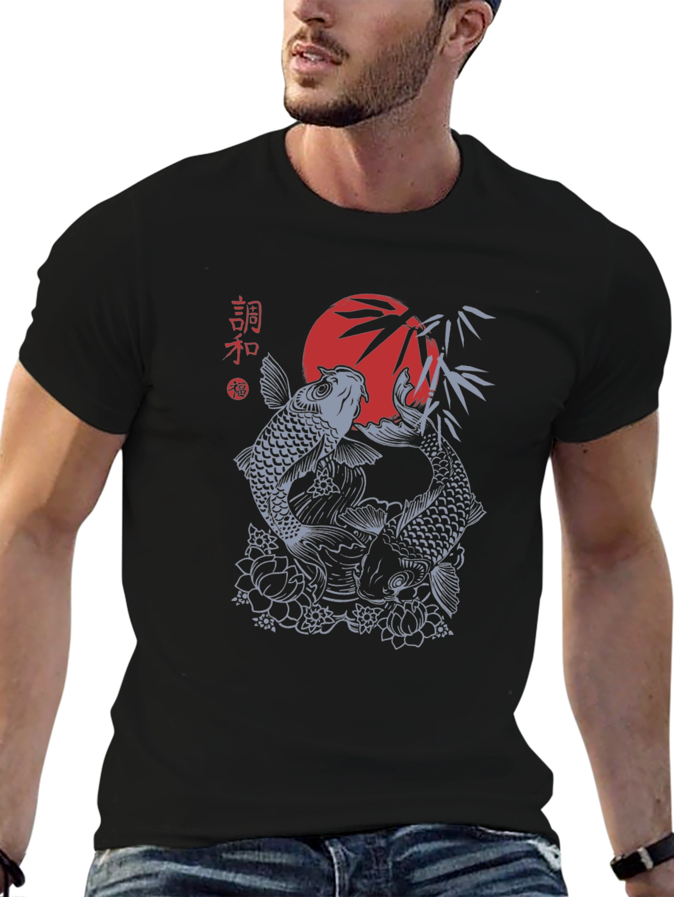 Koi Fish Graphic Tee - Japanese Style Design
