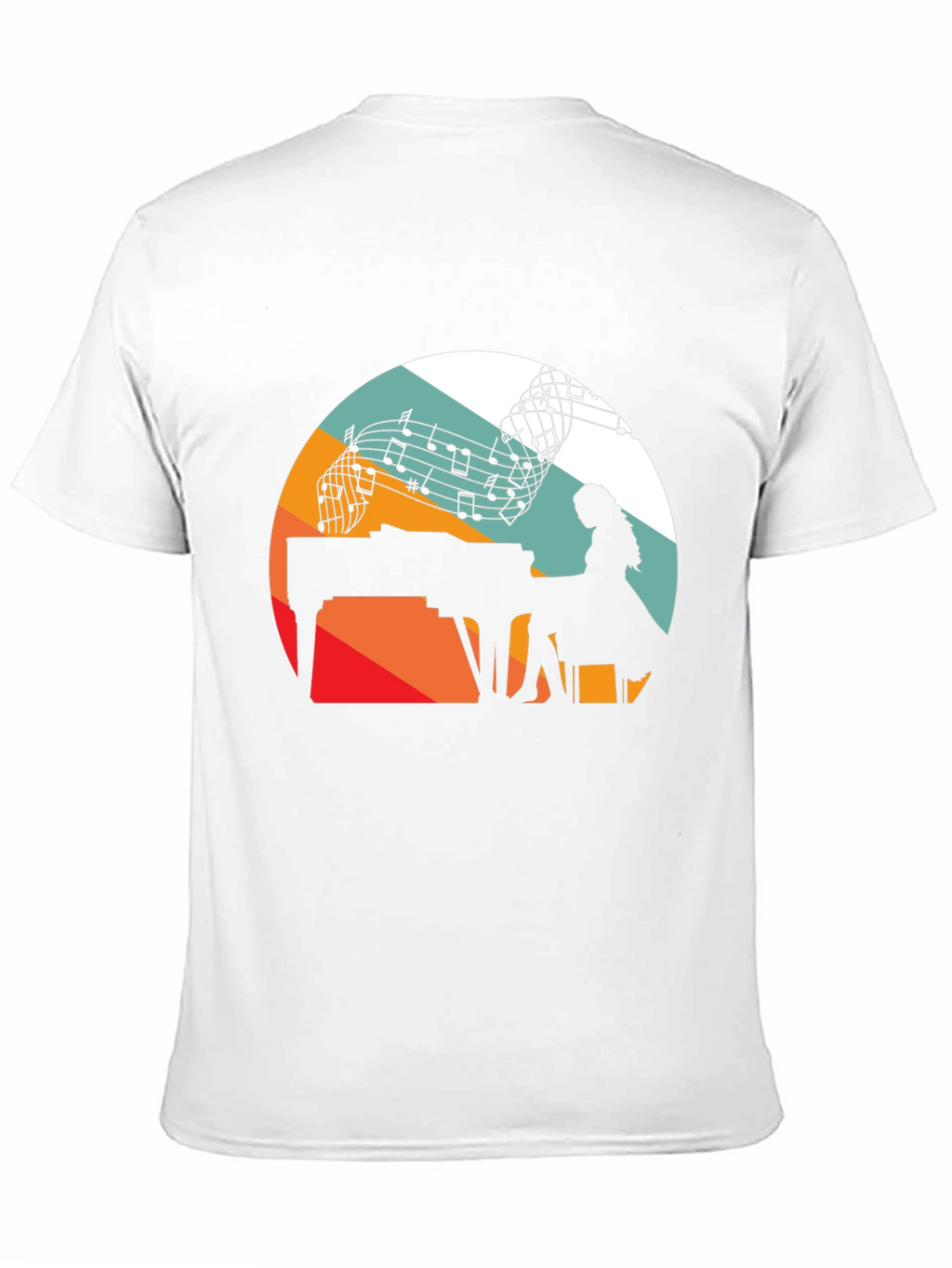 Piano Player Silhouette Graphic Tee