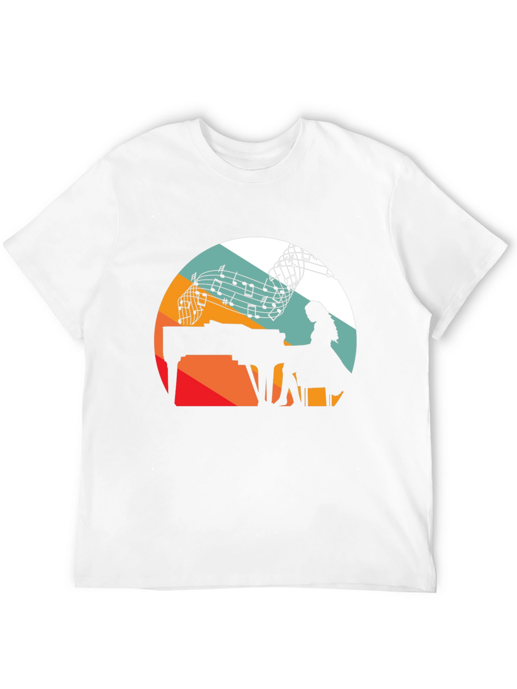 Piano Player Silhouette Graphic Tee