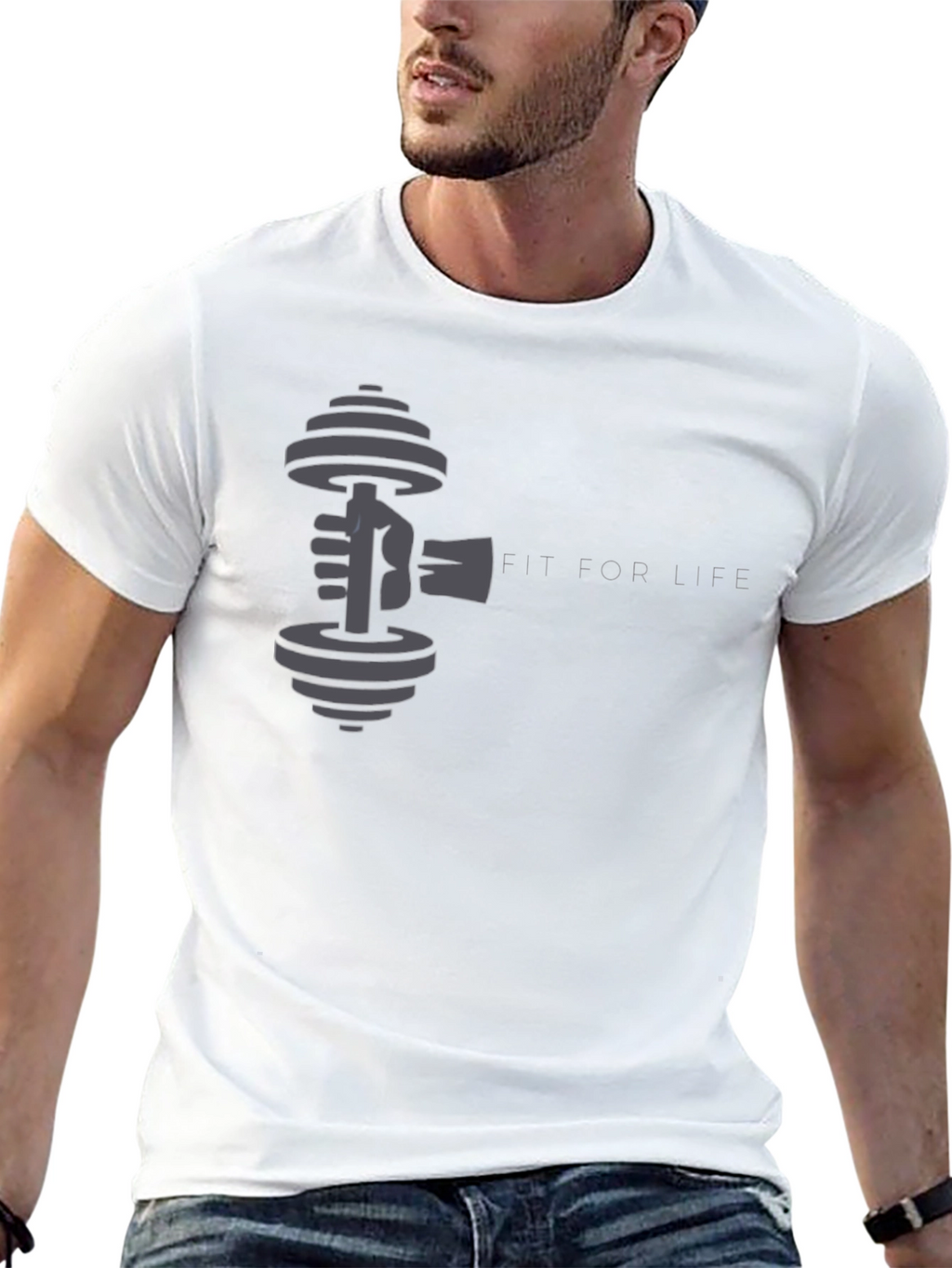 Fit For Life Black Graphic Tee
