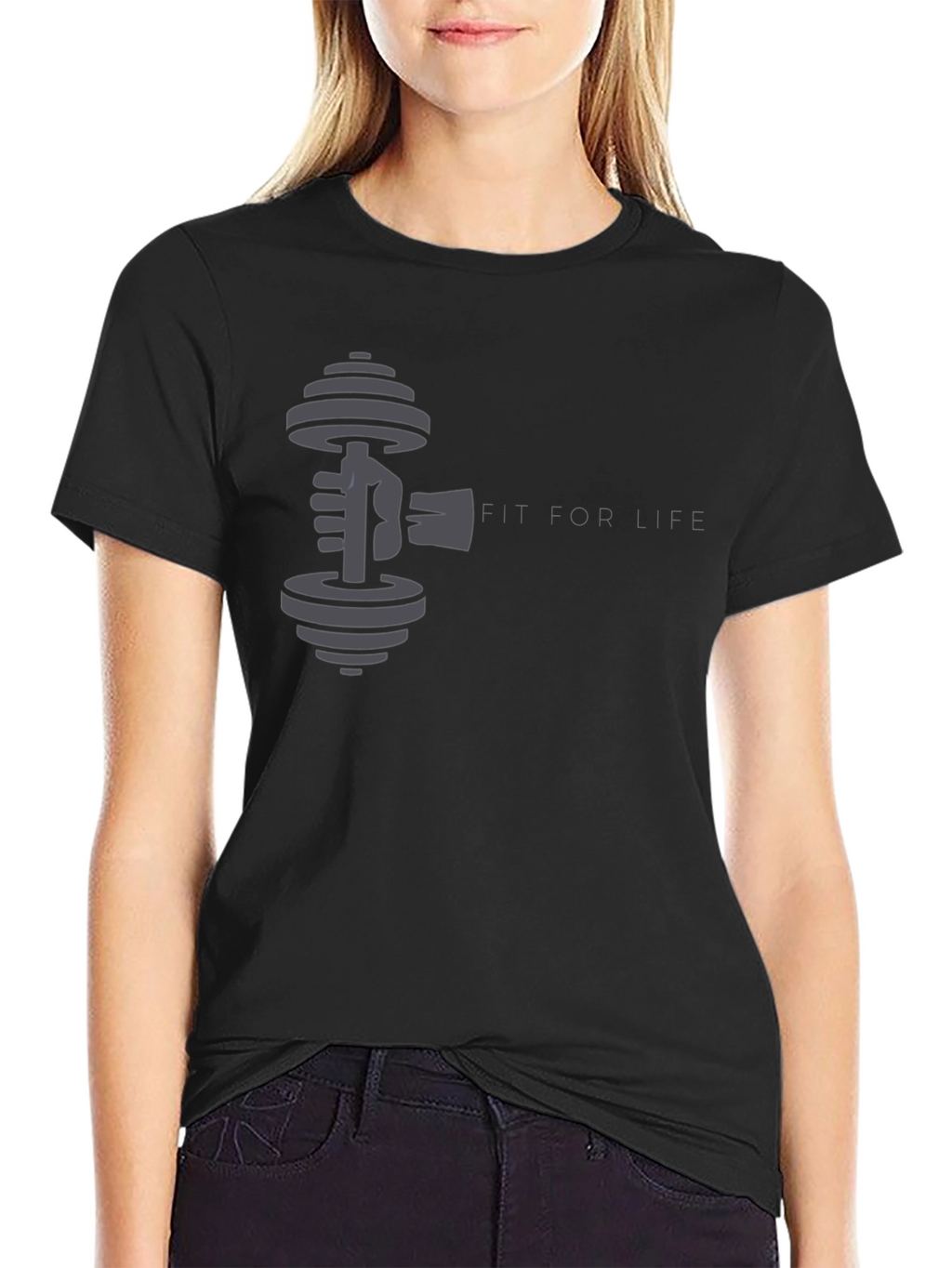 Fit For Life Black Graphic Tee