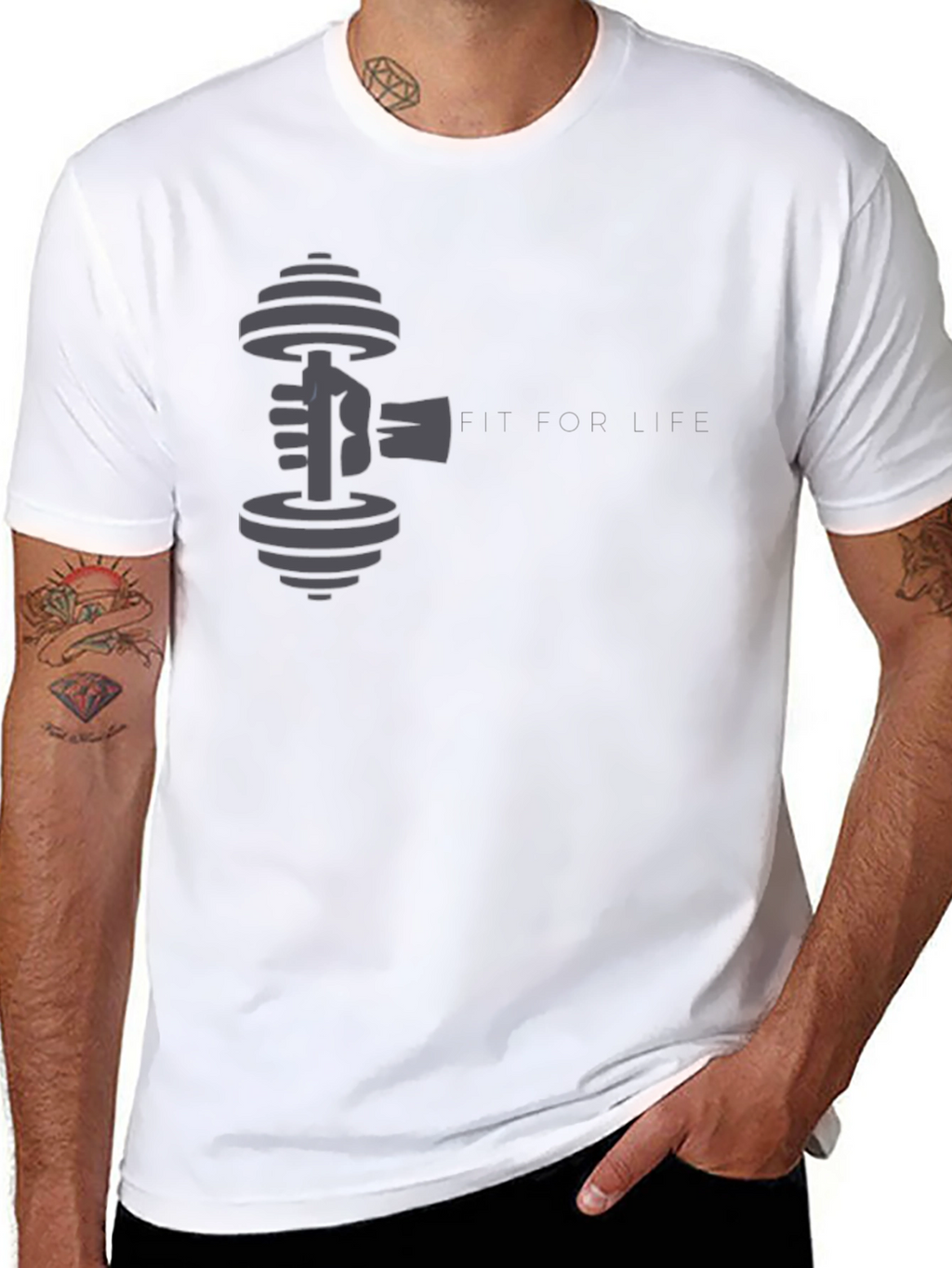 Fit For Life Black Graphic Tee
