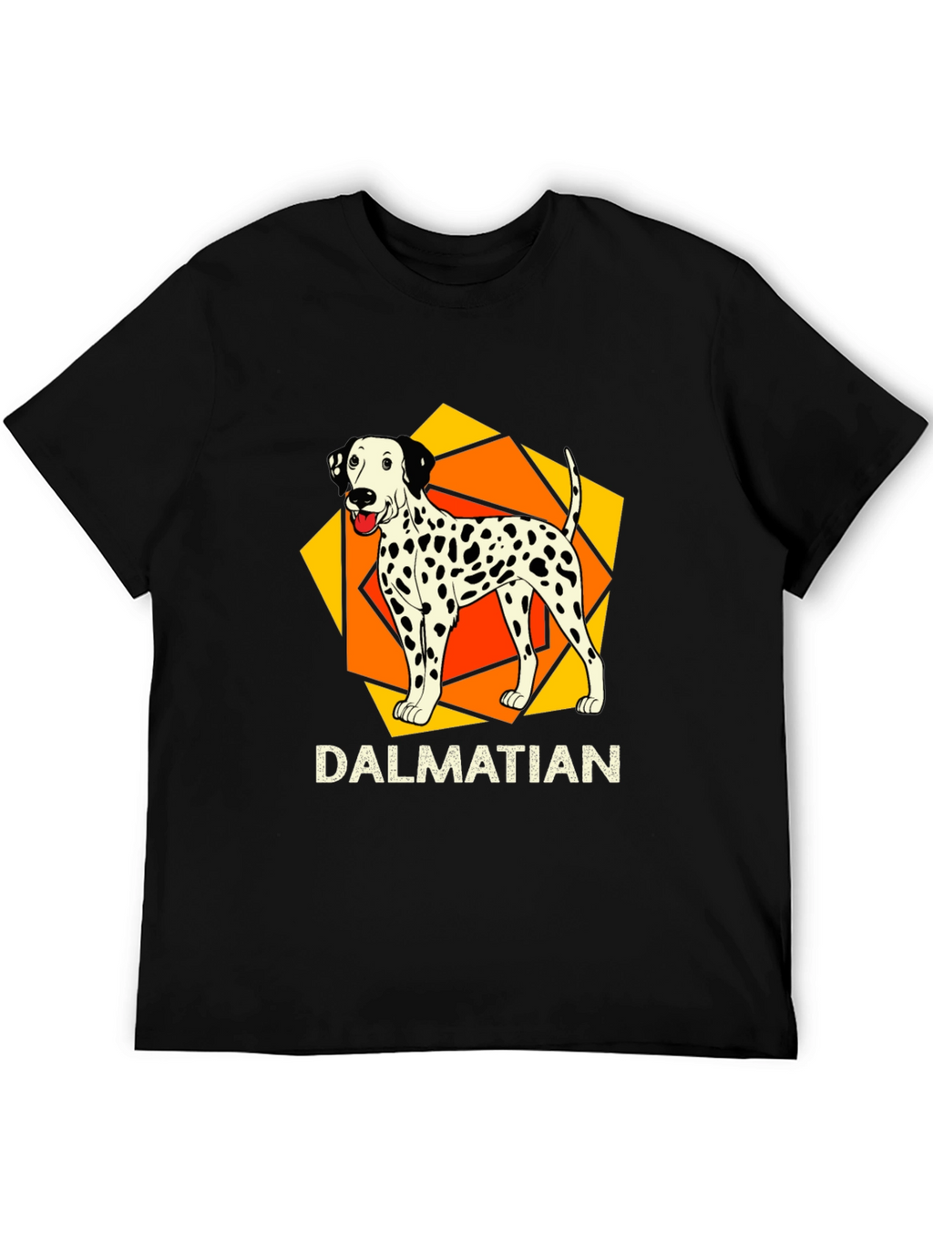 Dalmatian Dog Graphic Print Black T-Shirt