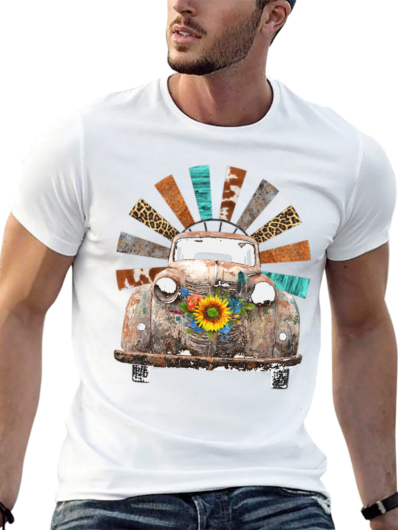 Rustic Truck & Sunflower Graphic Tee