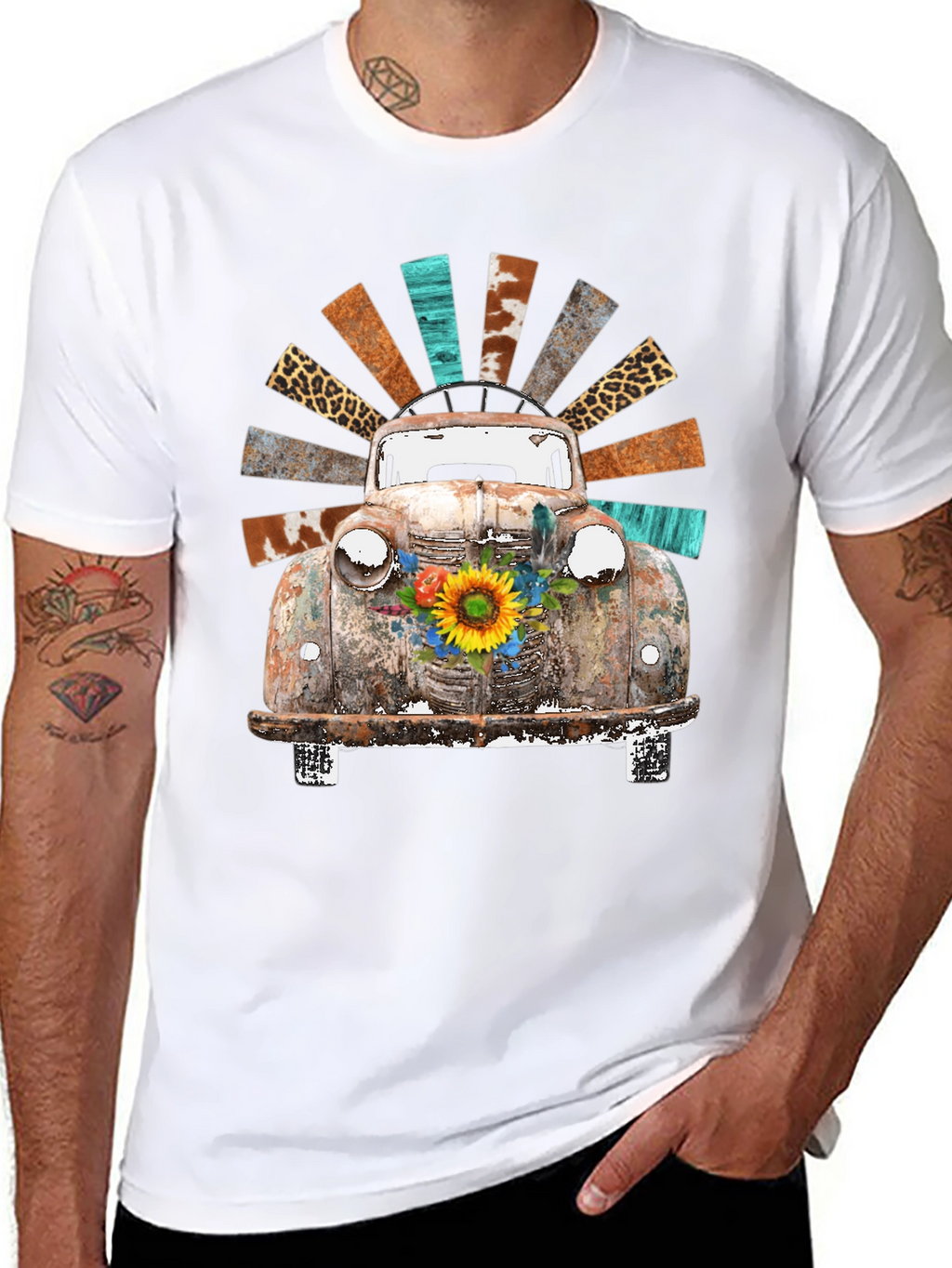 Rustic Truck & Sunflower Graphic Tee