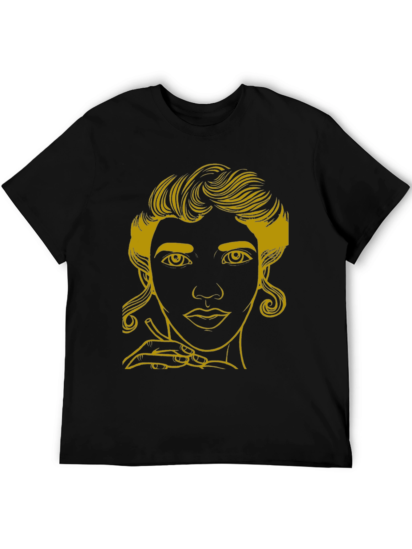 Elegant Woman Graphic Tee - Stylish Black T-Shirt