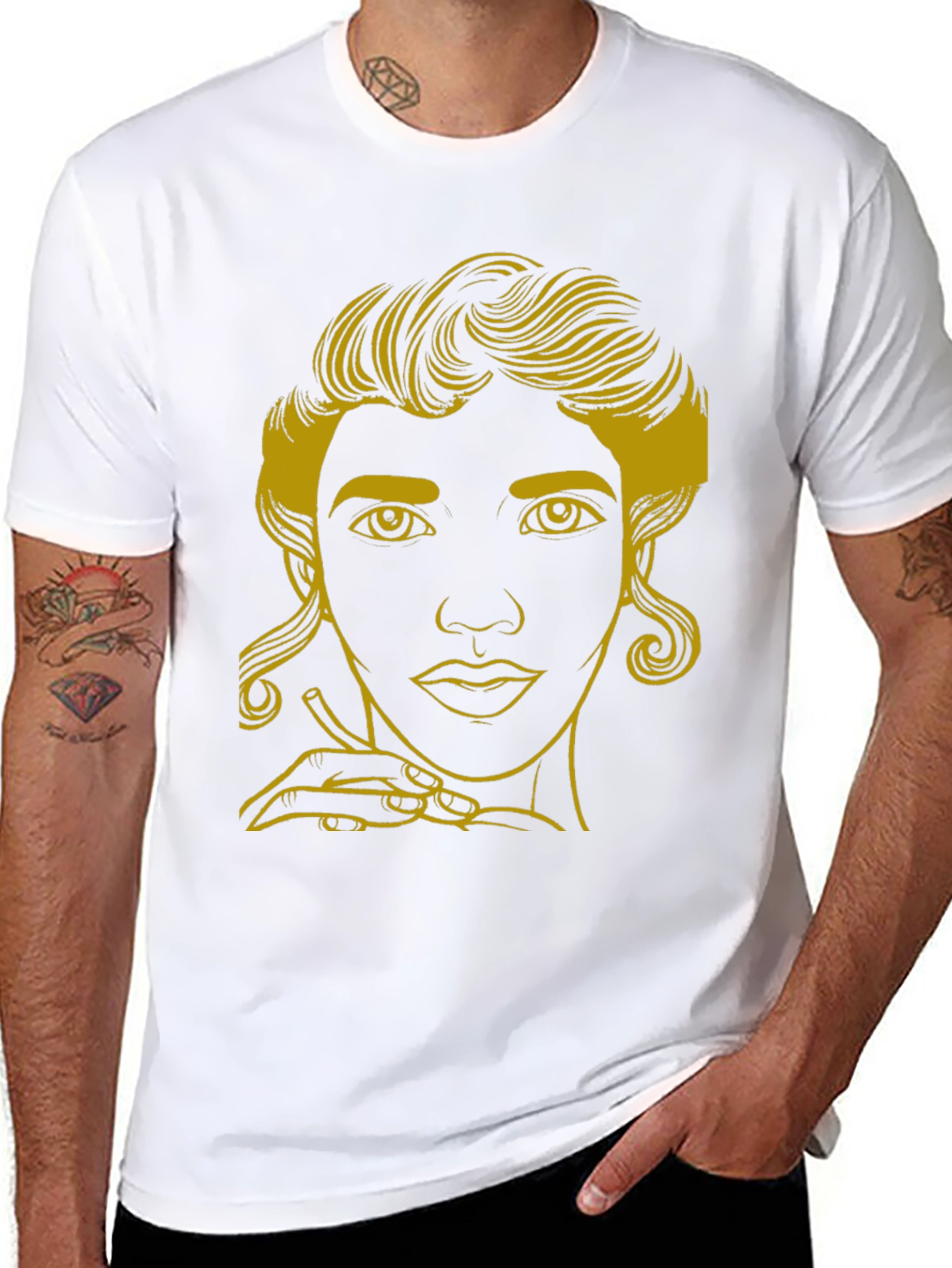 Elegant Woman Graphic Tee - Stylish Black T-Shirt