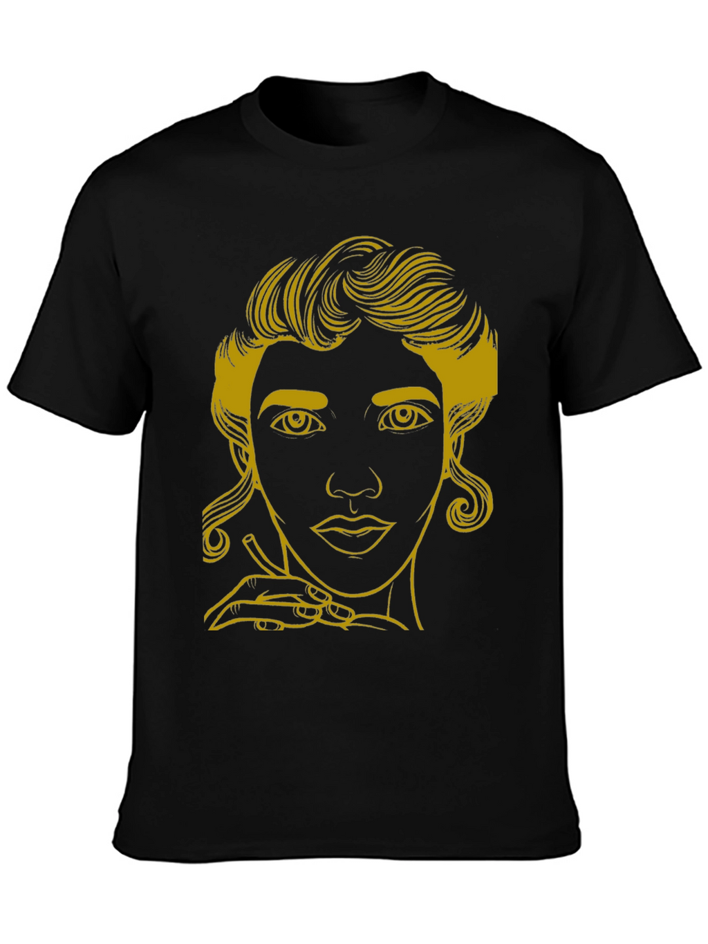 Elegant Woman Graphic Tee - Stylish Black T-Shirt