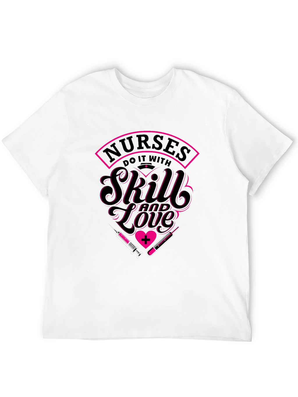 Nurses Skill & Love Black Graphic Tee