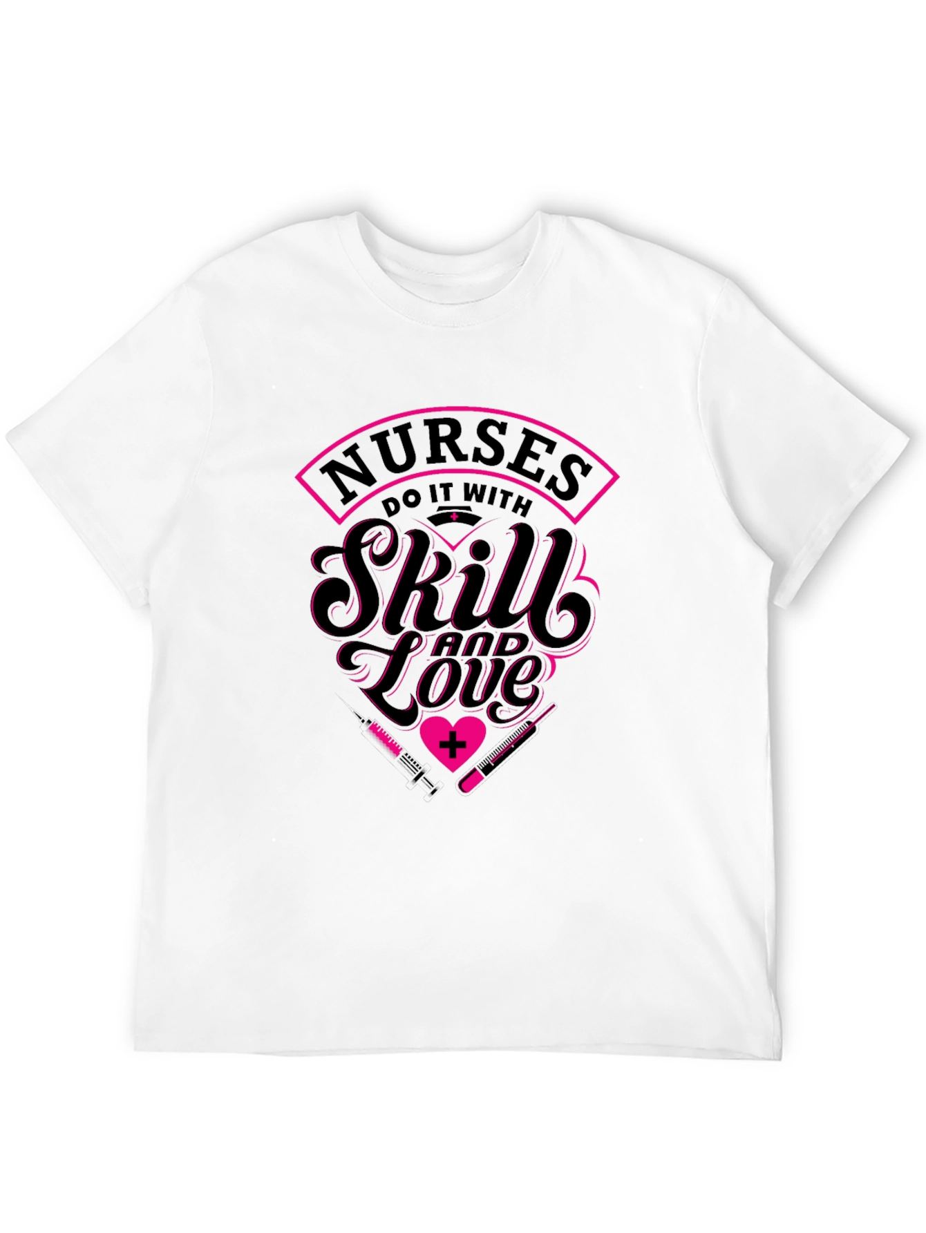 Nurses Skill & Love Black Graphic Tee