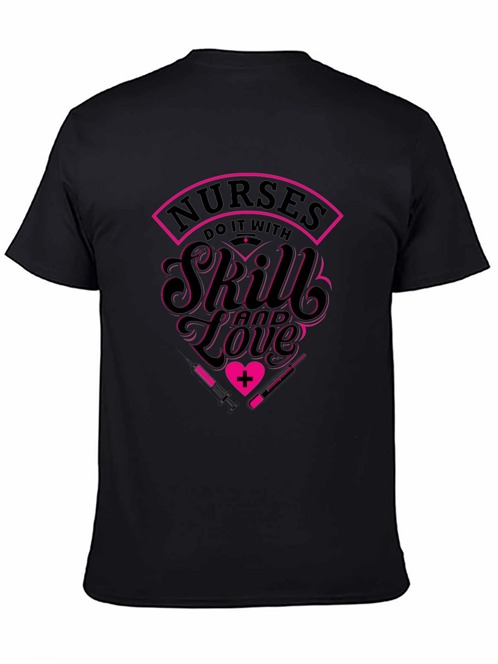 Nurses Skill & Love Black Graphic Tee