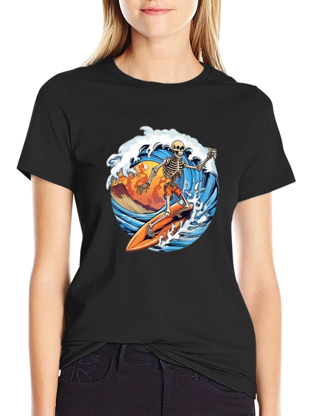 Skeleton Surfer Graphic Tee - Rad Waves!