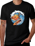 Skeleton Surfer Graphic Tee - Rad Waves!