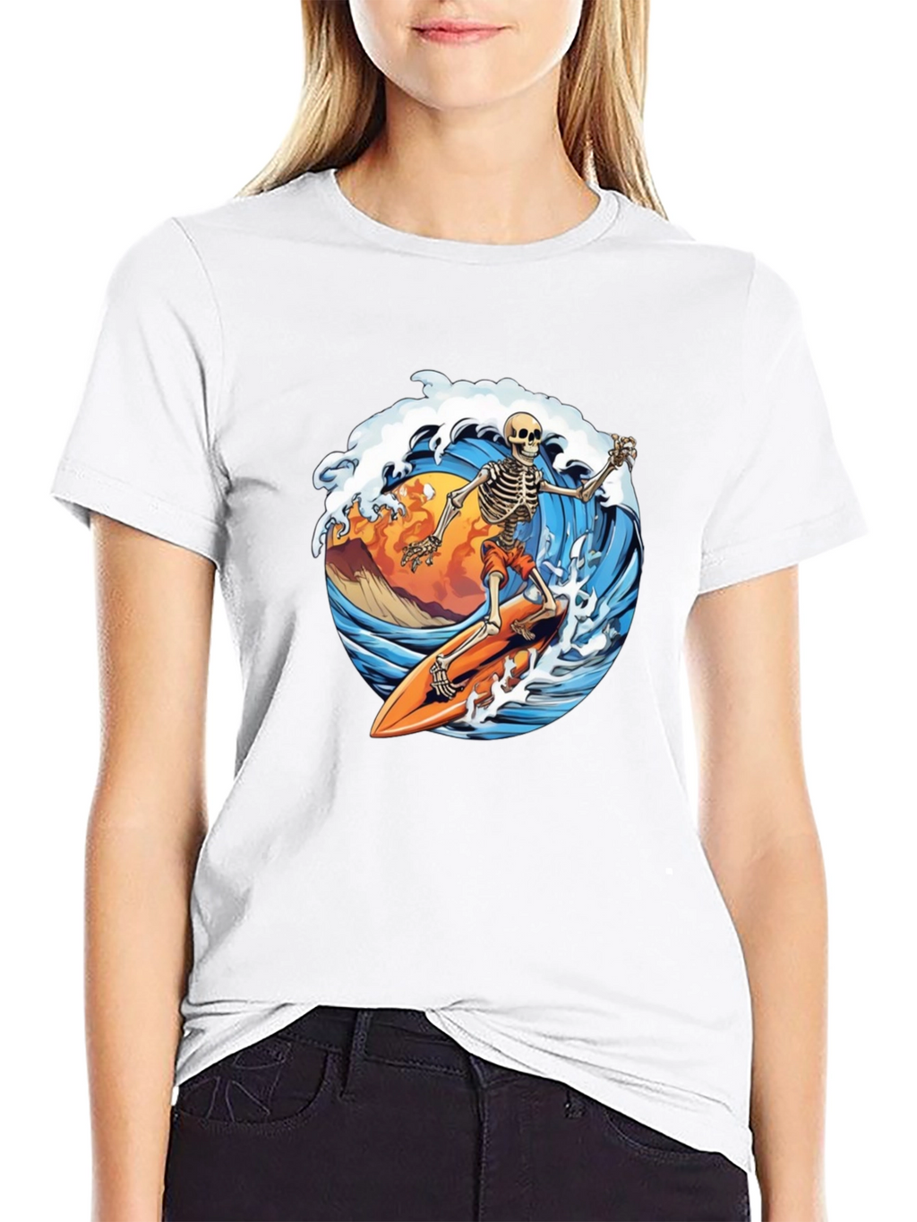 Skeleton Surfer Graphic Tee - Rad Waves!