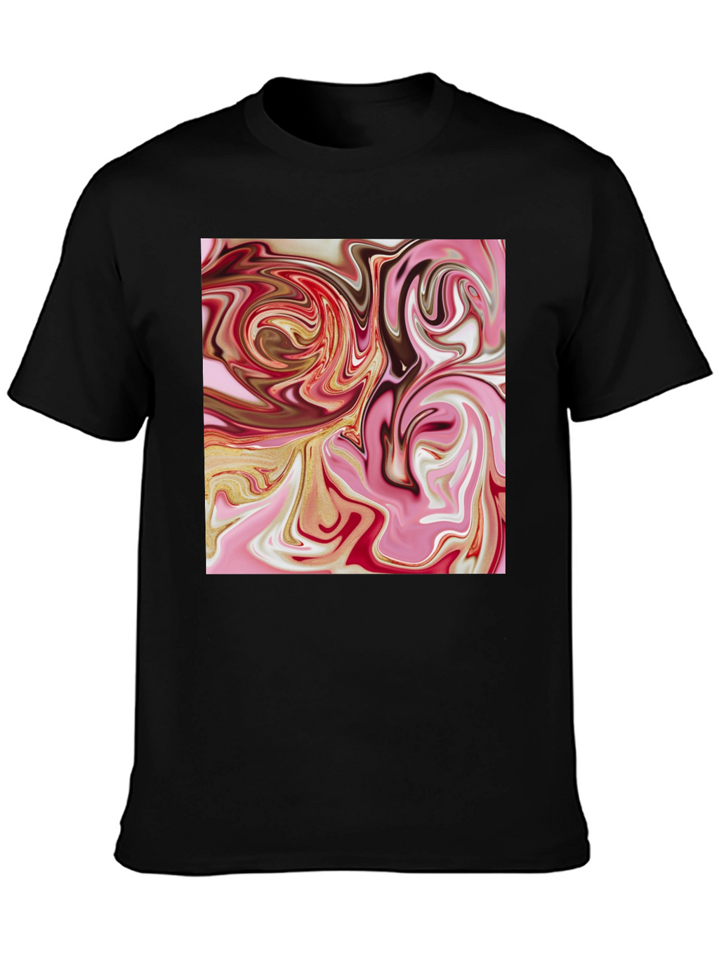 Abstract Swirl Graphic Tee - Black