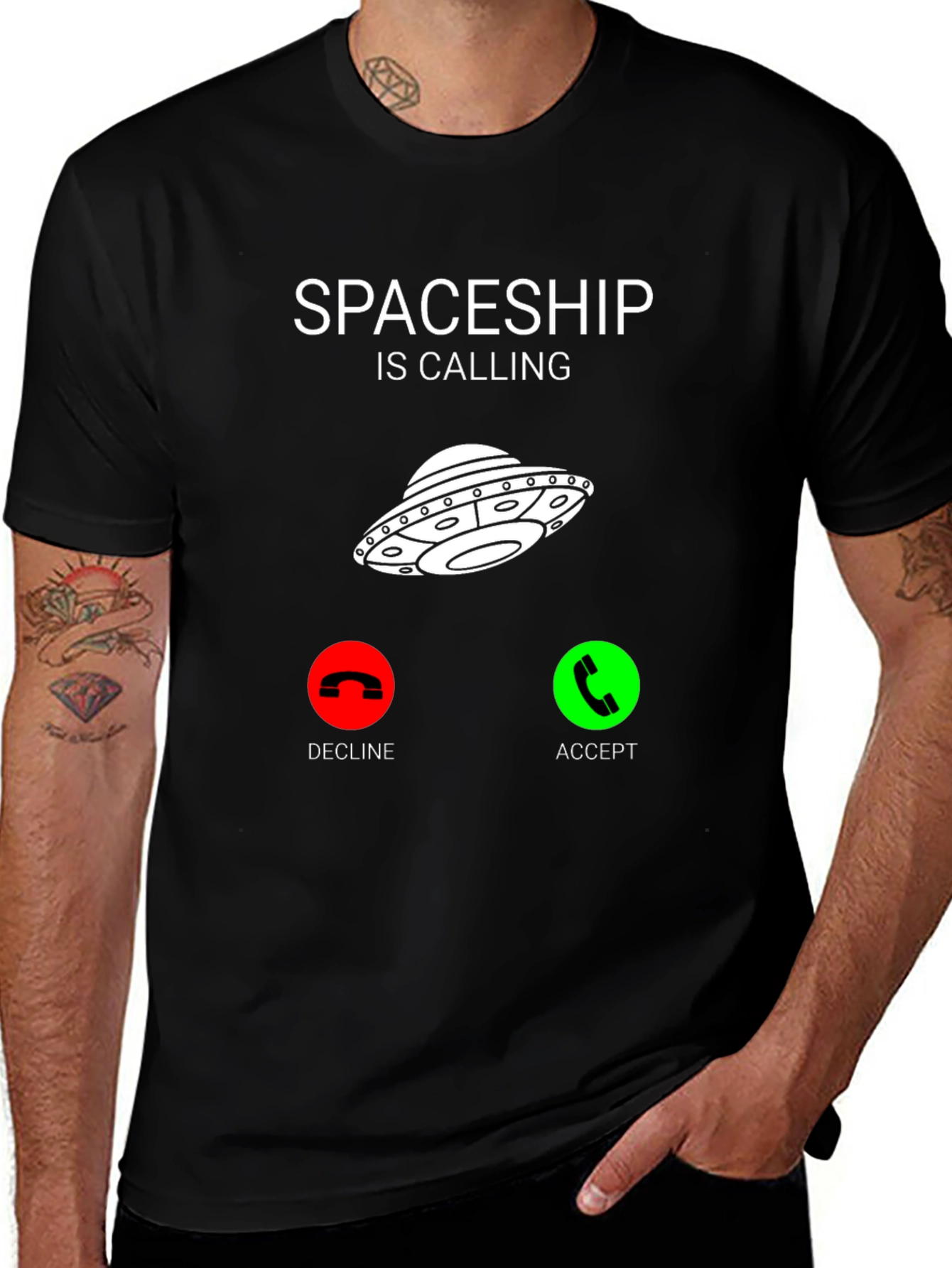 Spaceship Calling Funny Graphic Tee