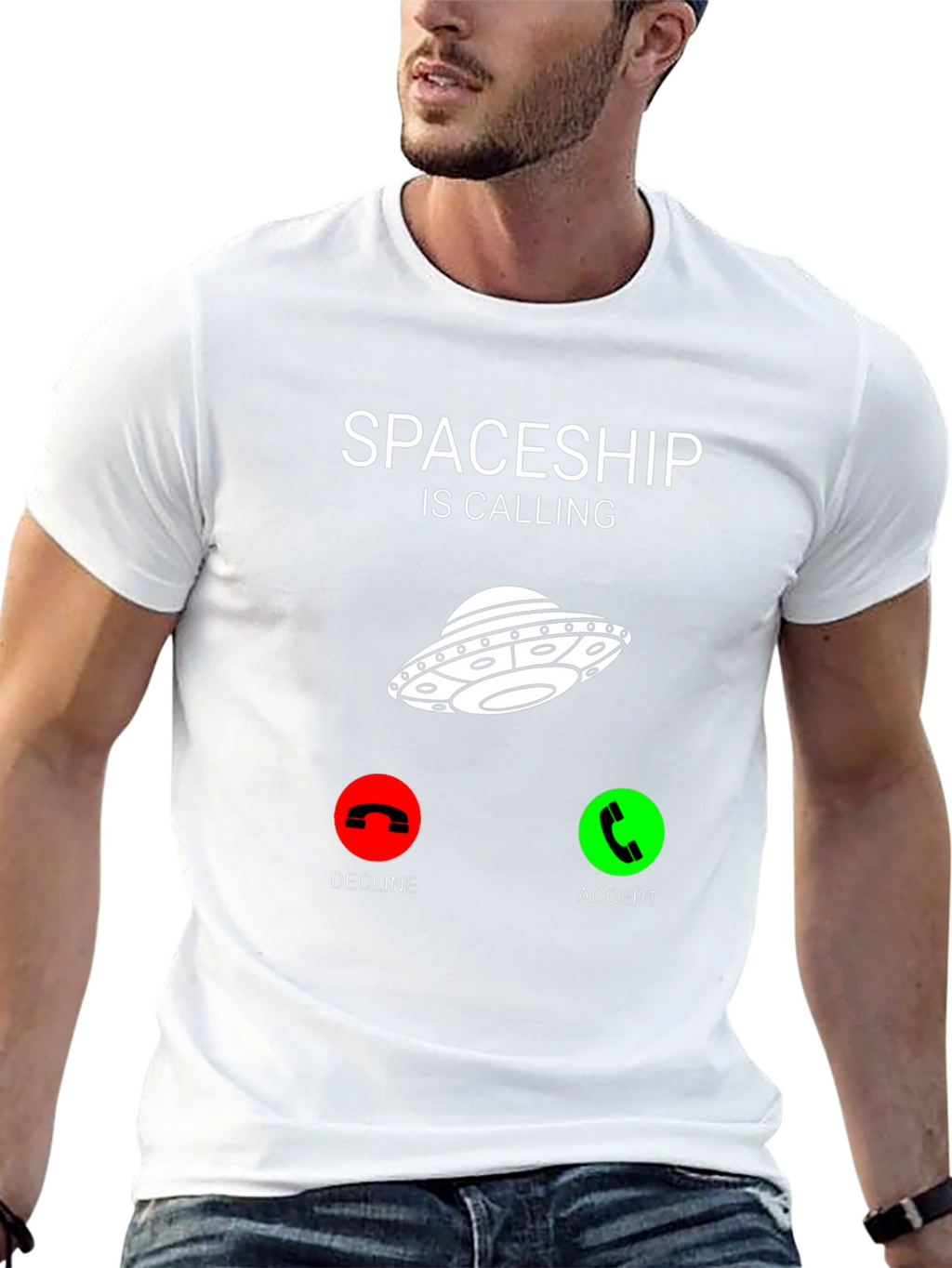 Spaceship Calling Funny Graphic Tee