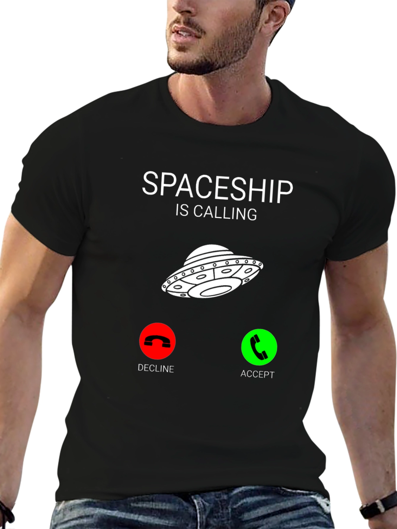 Spaceship Calling Funny Graphic Tee
