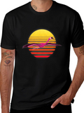 Retro Flamingo T-Shirt - Sunset Design