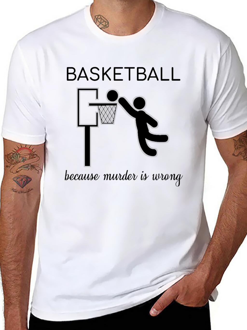 Basketball Funny Graphic Tee - Murder is Wrong