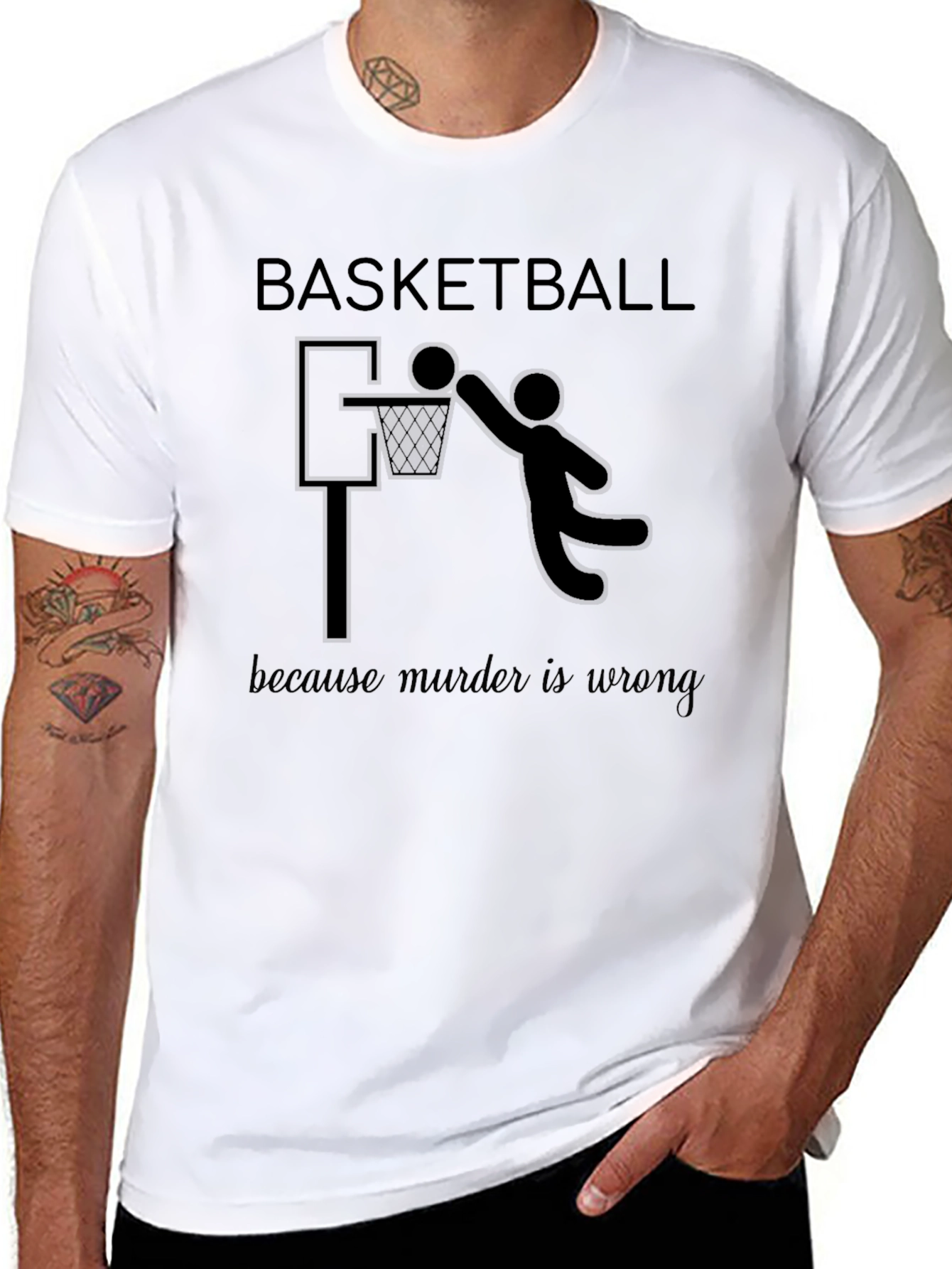 Basketball Funny Graphic Tee - Murder is Wrong