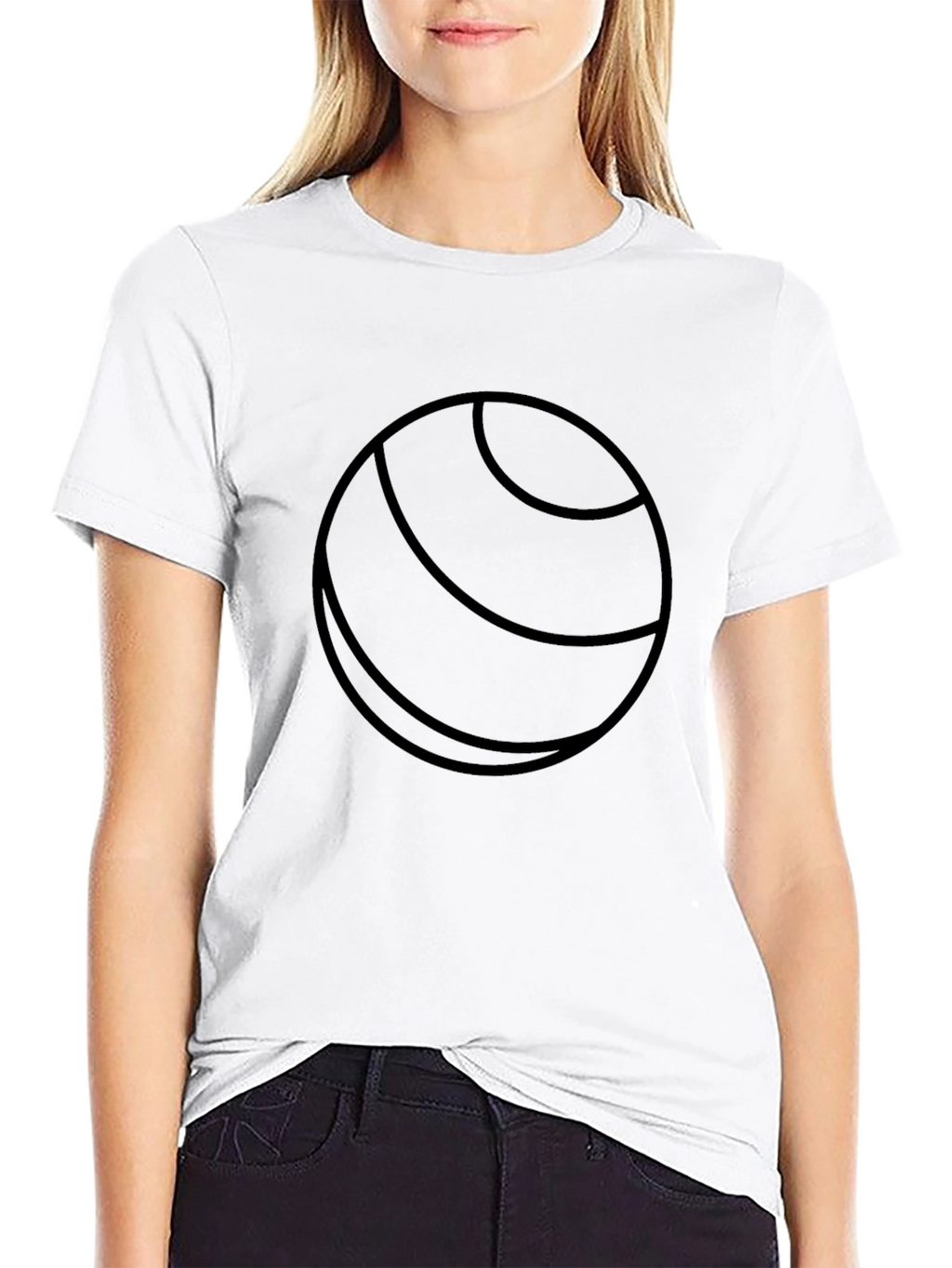 Black Tee with Minimalist Circle Design