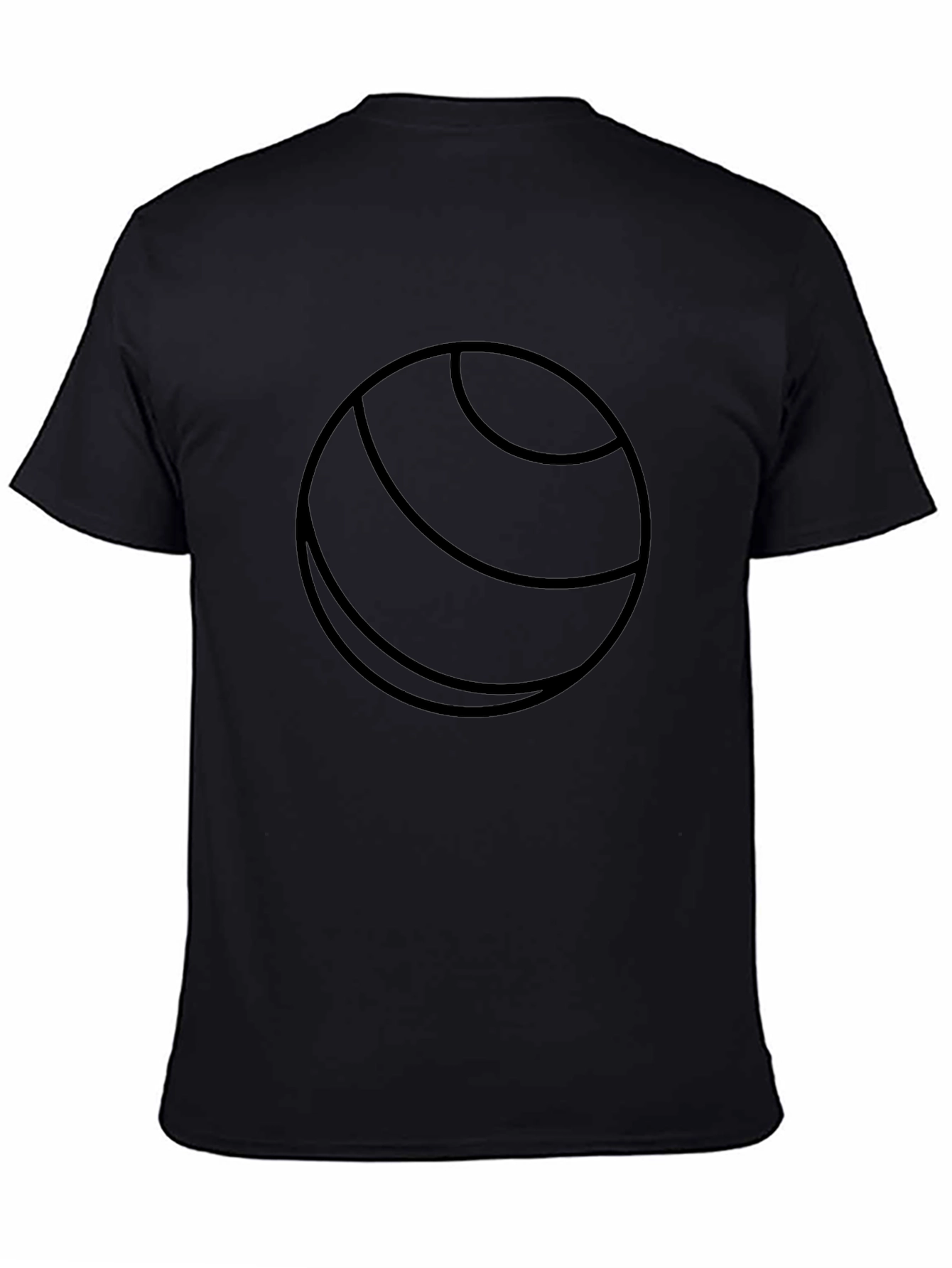 Black Tee with Minimalist Circle Design