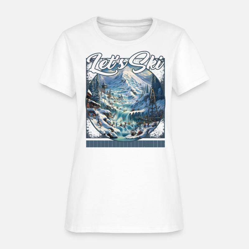 Let’s Ski Mountain Waterfalls Ski Slope Cascade