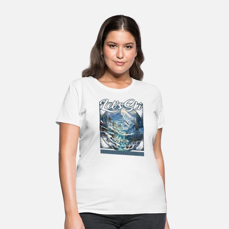 Let’s Ski Mountain Waterfalls Ski Slope Cascade