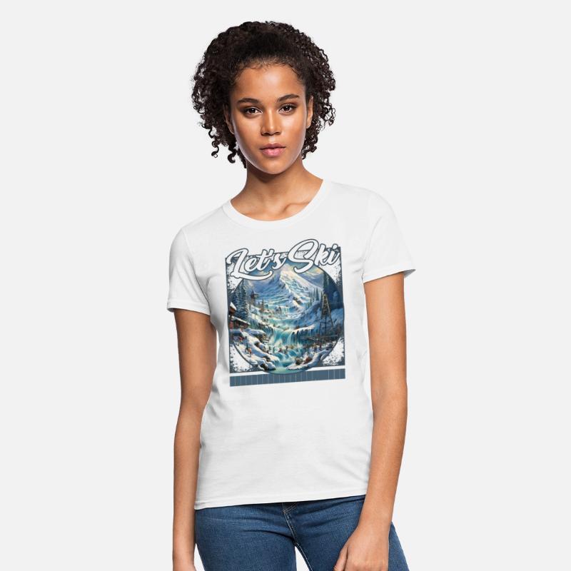Let’s Ski Mountain Waterfalls Ski Slope Cascade