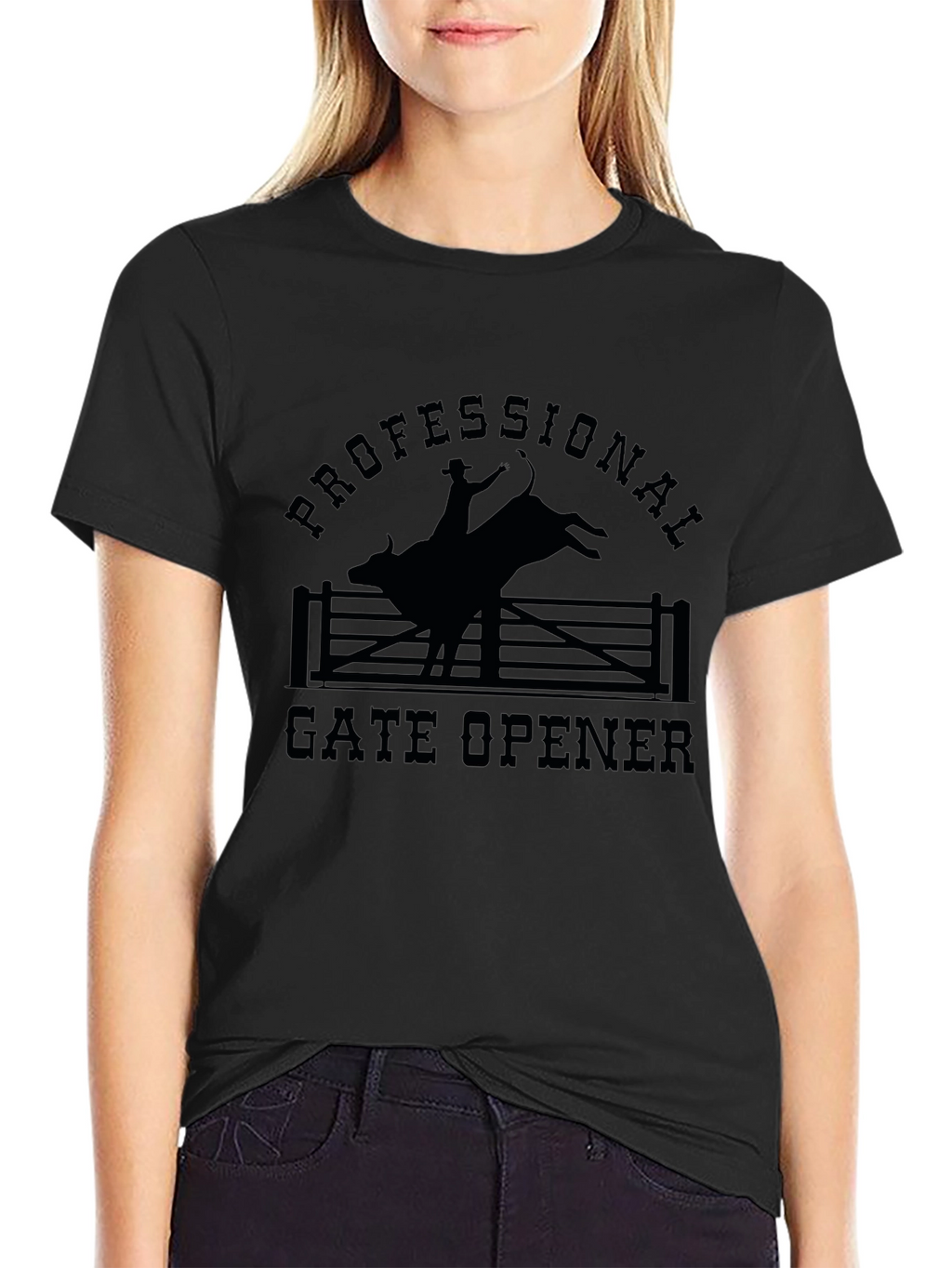 Professional Gate Opener Rodeo T-Shirt - Black
