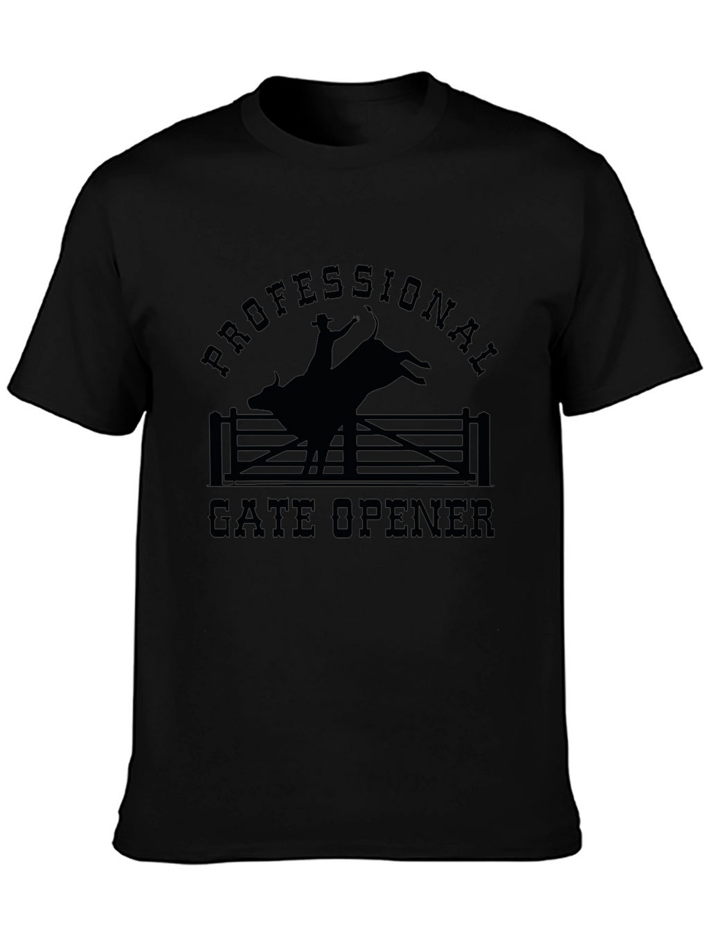 Professional Gate Opener Rodeo T-Shirt - Black