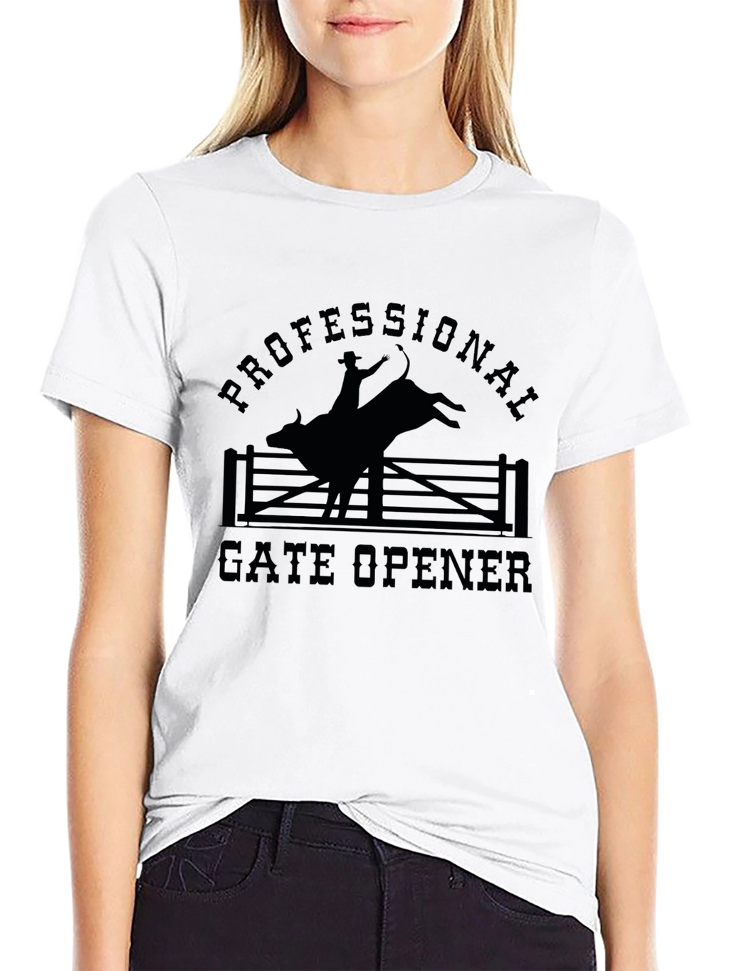 Professional Gate Opener Rodeo T-Shirt - Black