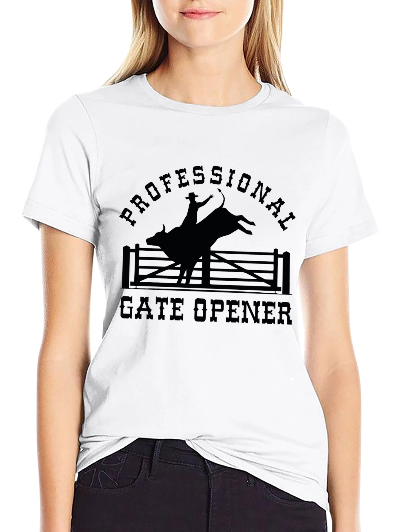 Professional Gate Opener Rodeo T-Shirt - Black