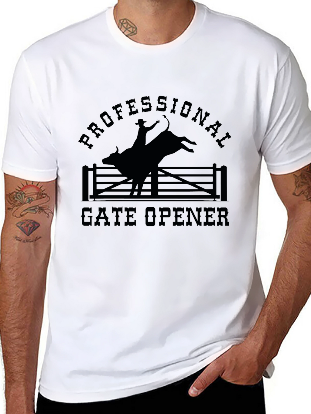 Professional Gate Opener Rodeo T-Shirt - Black