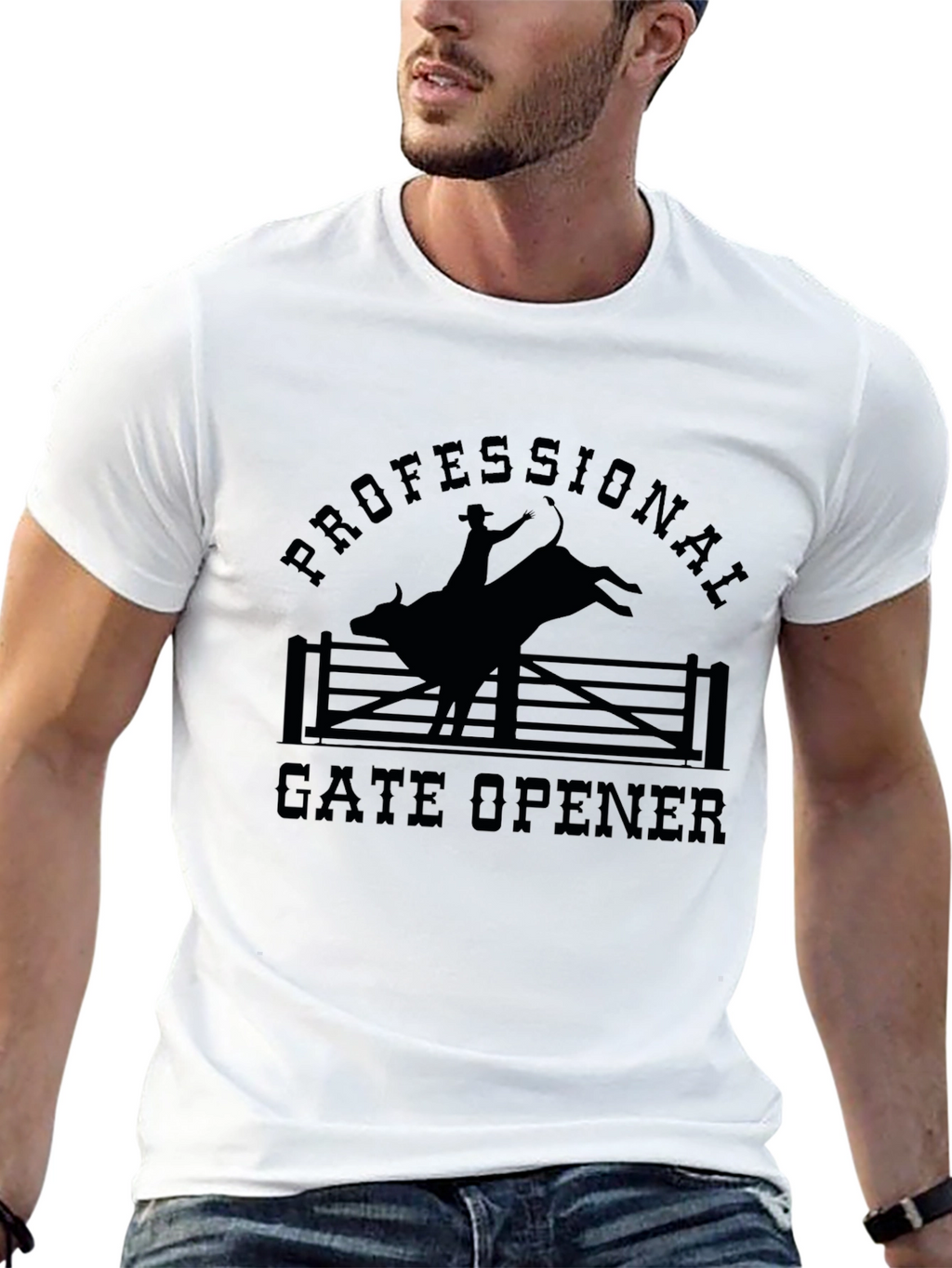 Professional Gate Opener Rodeo T-Shirt - Black