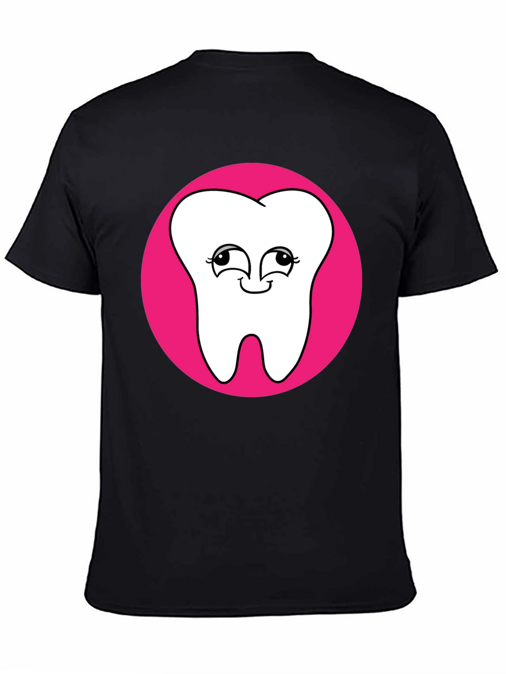 Cute Tooth Graphic Tee - Black Cotton T-Shirt
