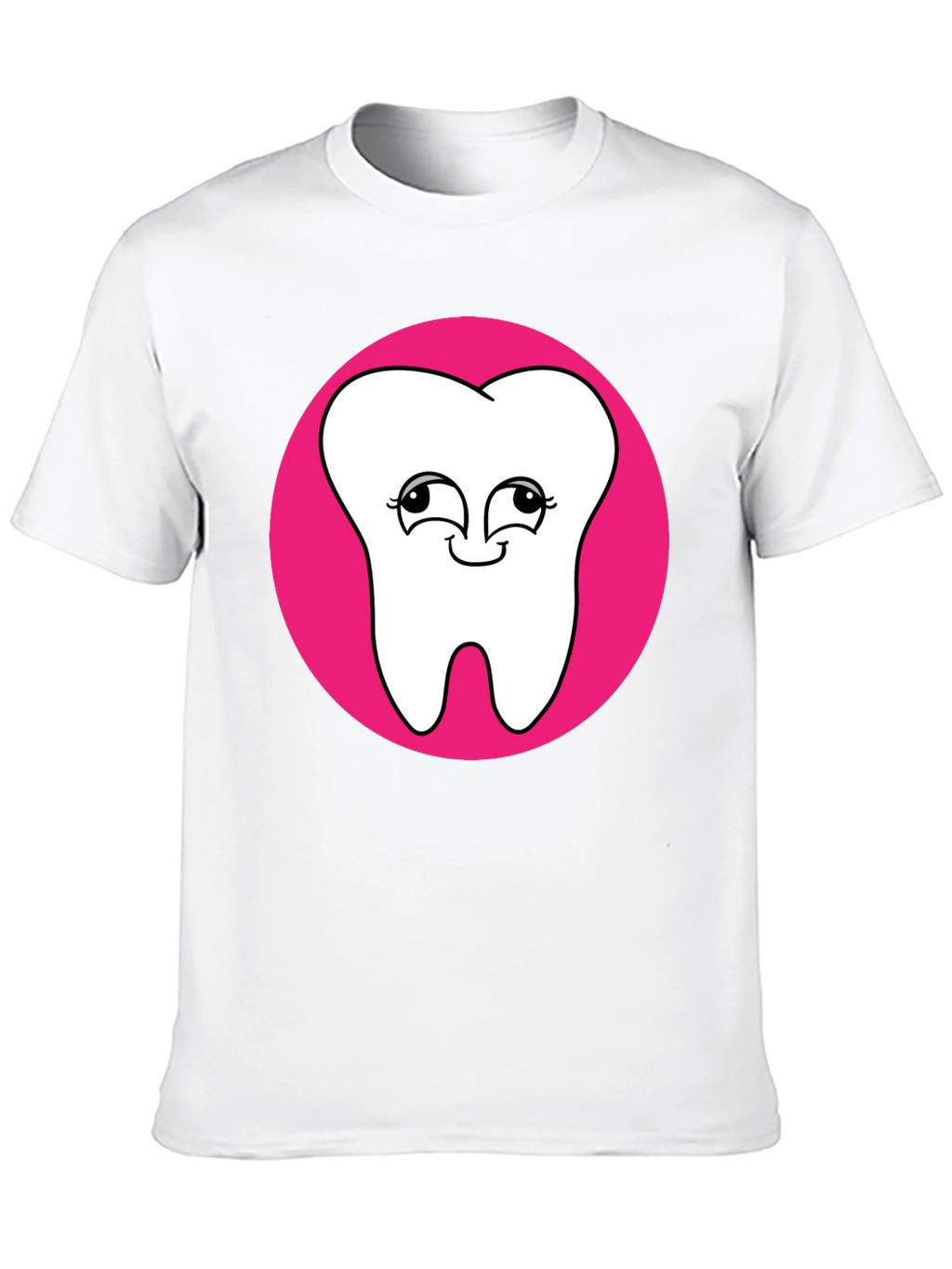 Cute Tooth Graphic Tee - Black Cotton T-Shirt