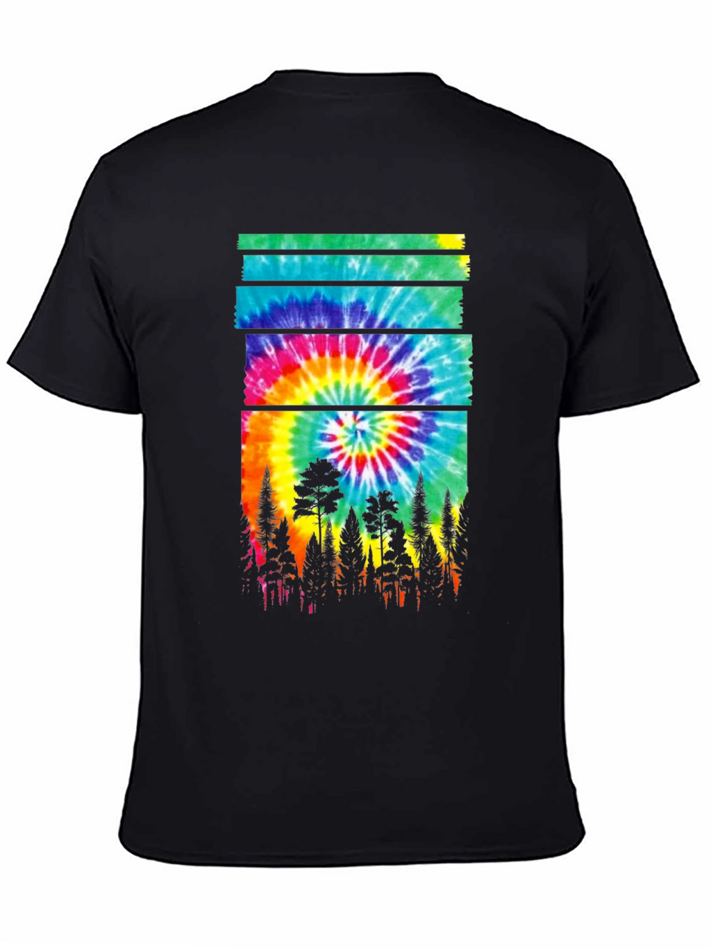 Tie-Dye Forest Graphic Tee - Nature Inspired Style