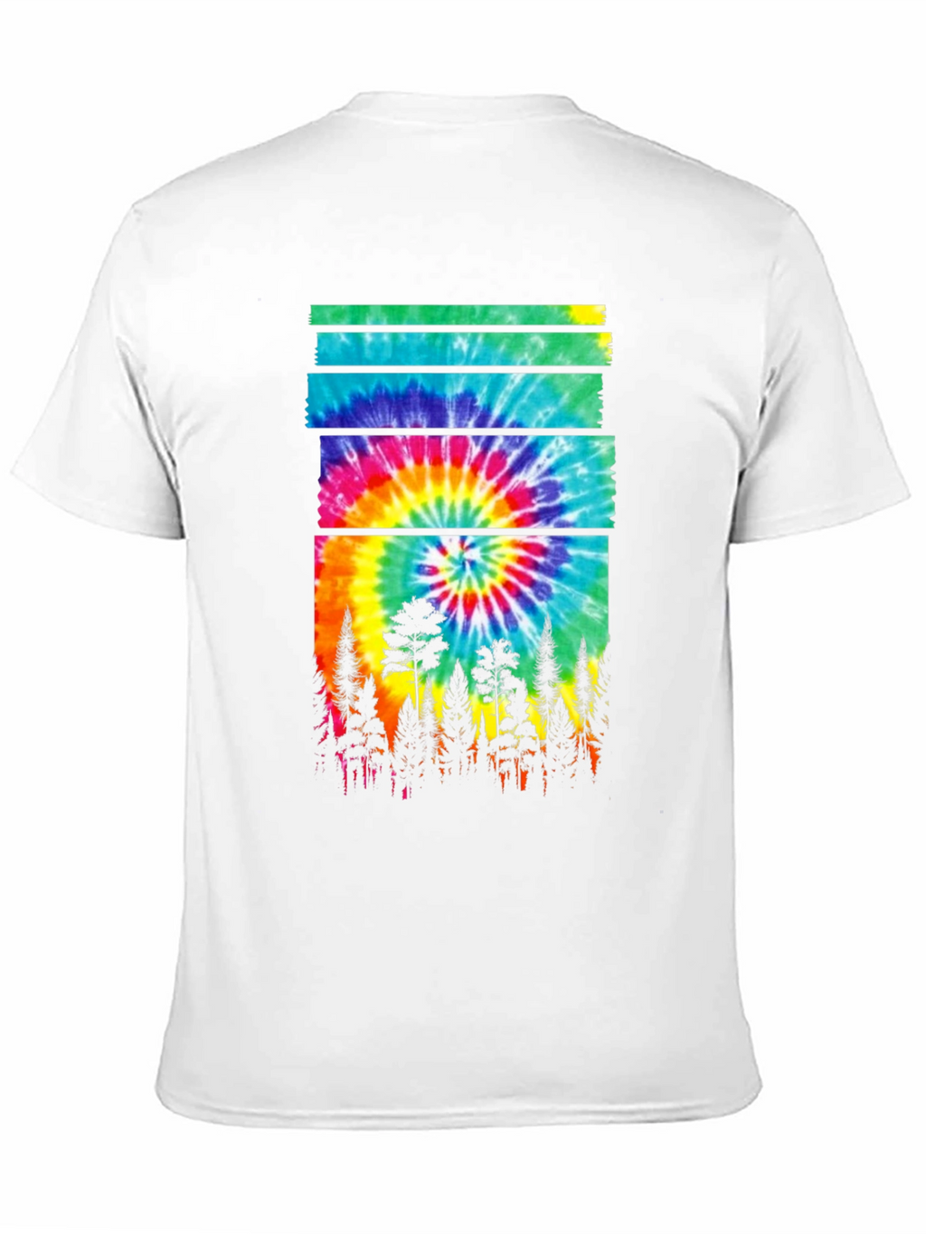 Tie-Dye Forest Graphic Tee - Nature Inspired Style