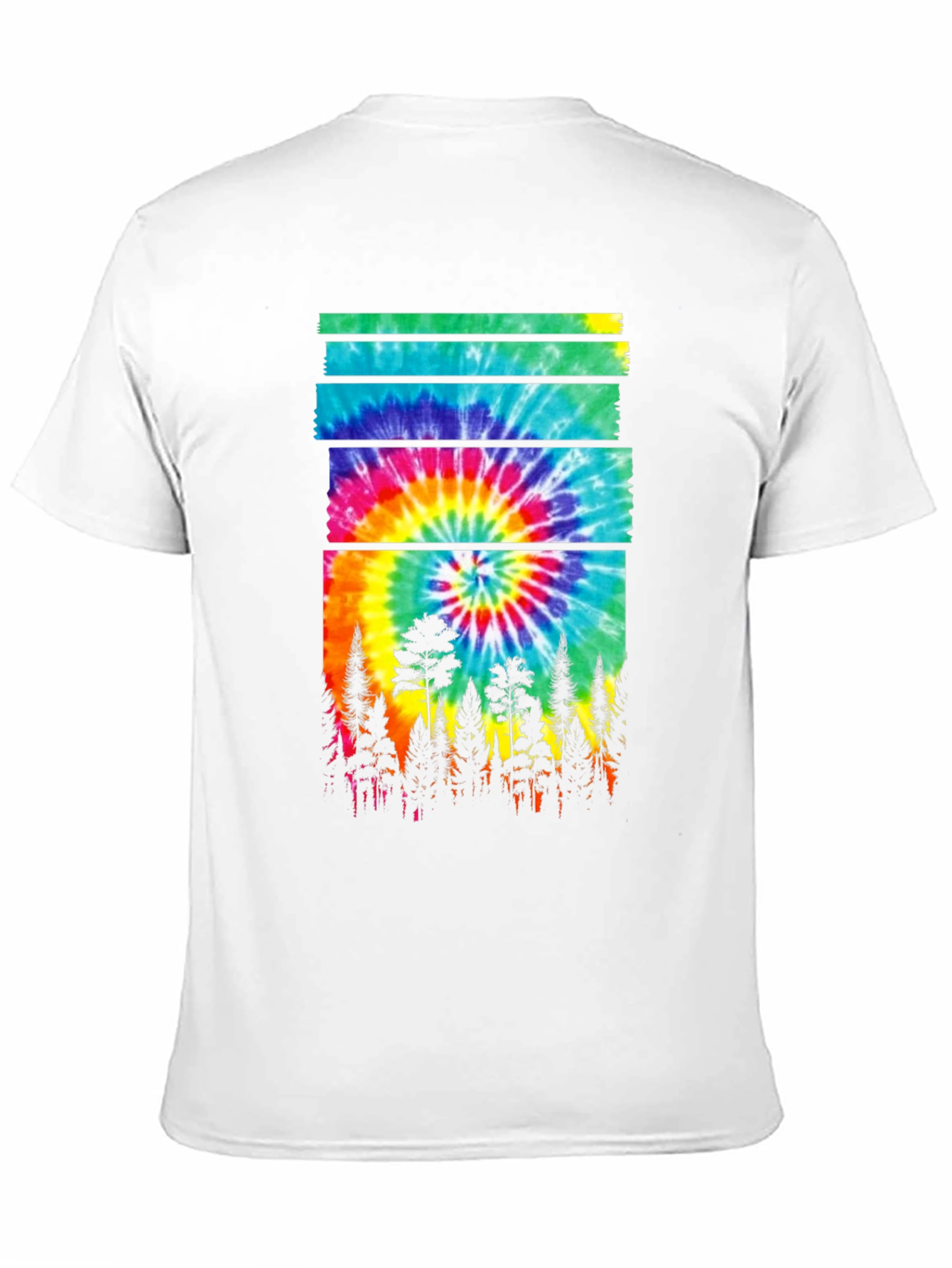 Tie-Dye Forest Graphic Tee - Nature Inspired Style