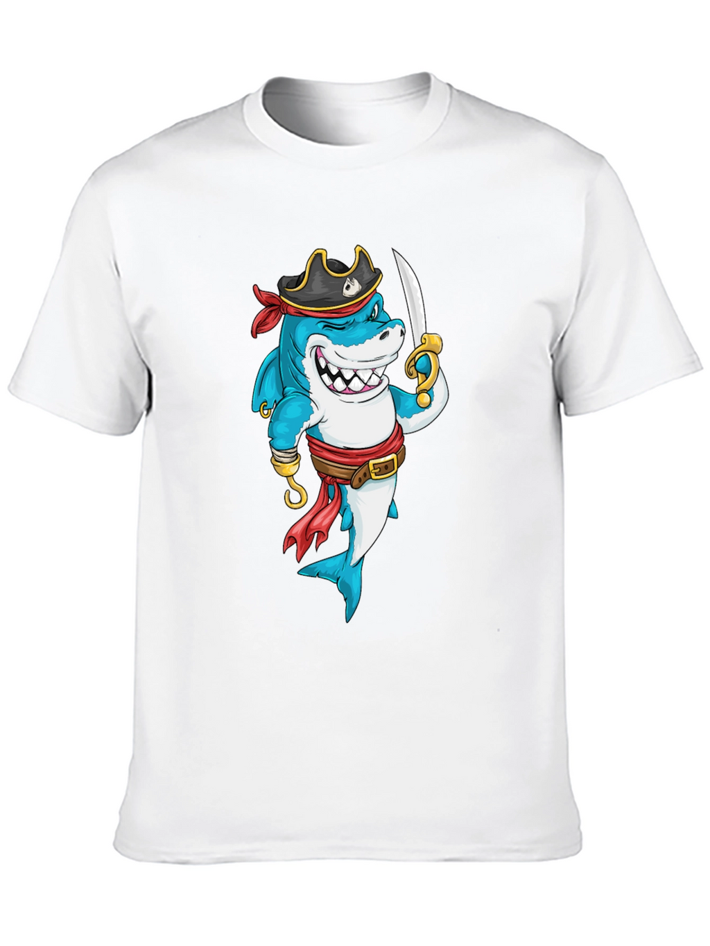 Pirate Shark Graphic T-Shirt - Fun Novelty Tee