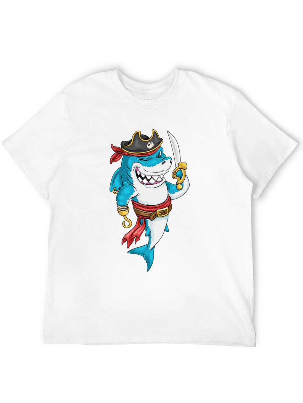 Pirate Shark Graphic T-Shirt - Fun Novelty Tee